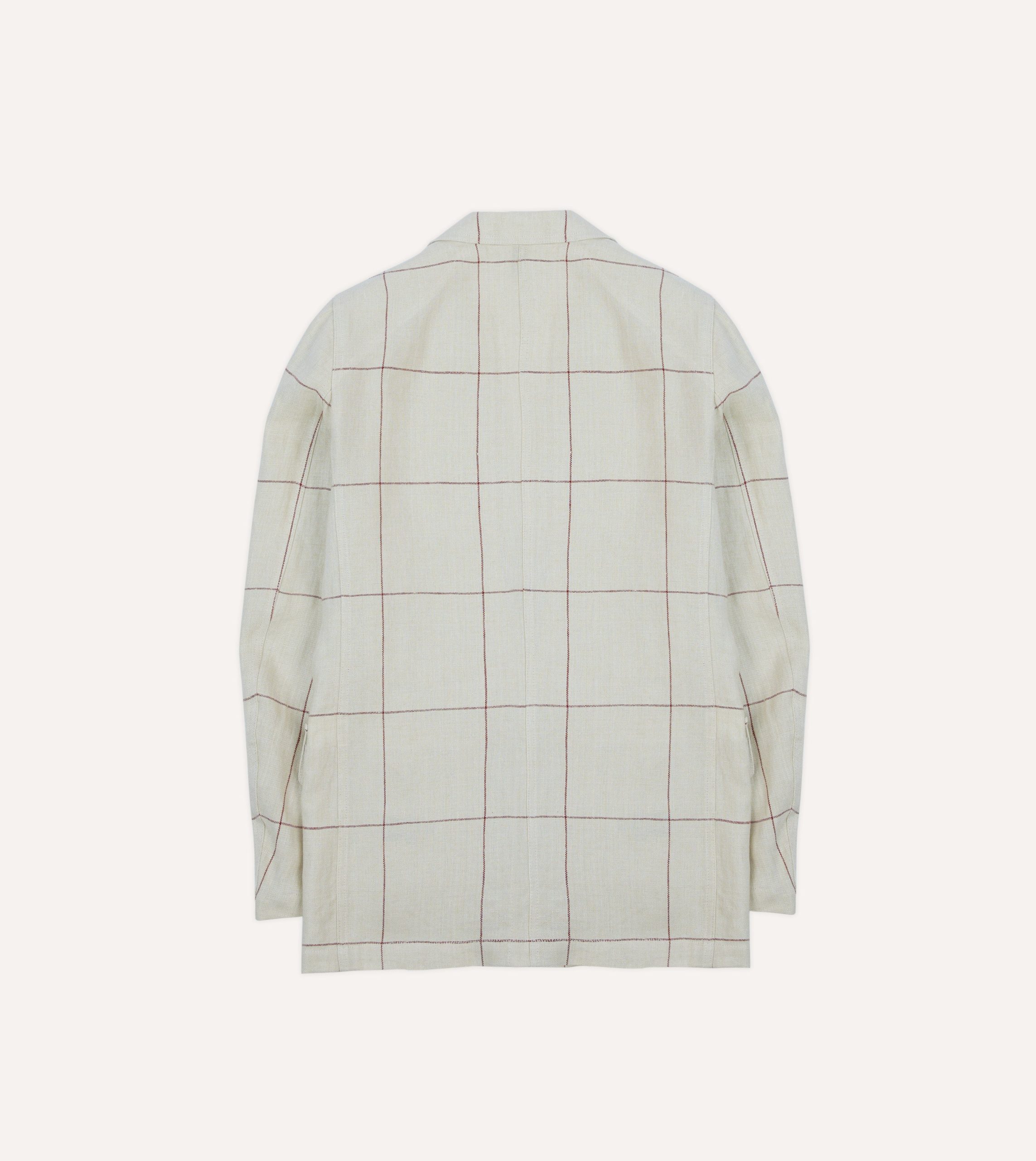 Ecru and Red Windowpane Check Games Blazer Mk. IV - Image 8