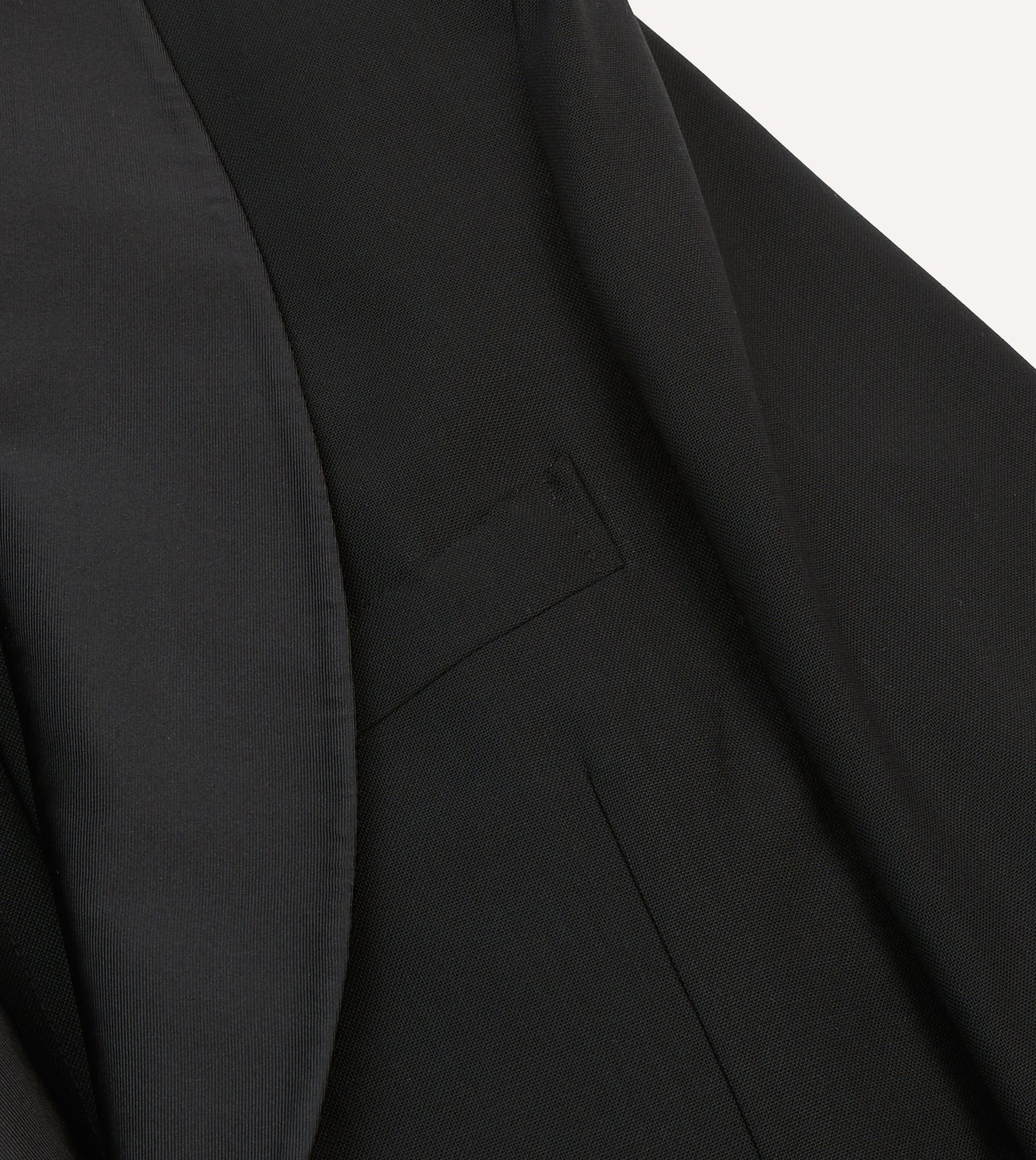 Black Wool Shawl Collar Tuxedo Blazer - Image 4