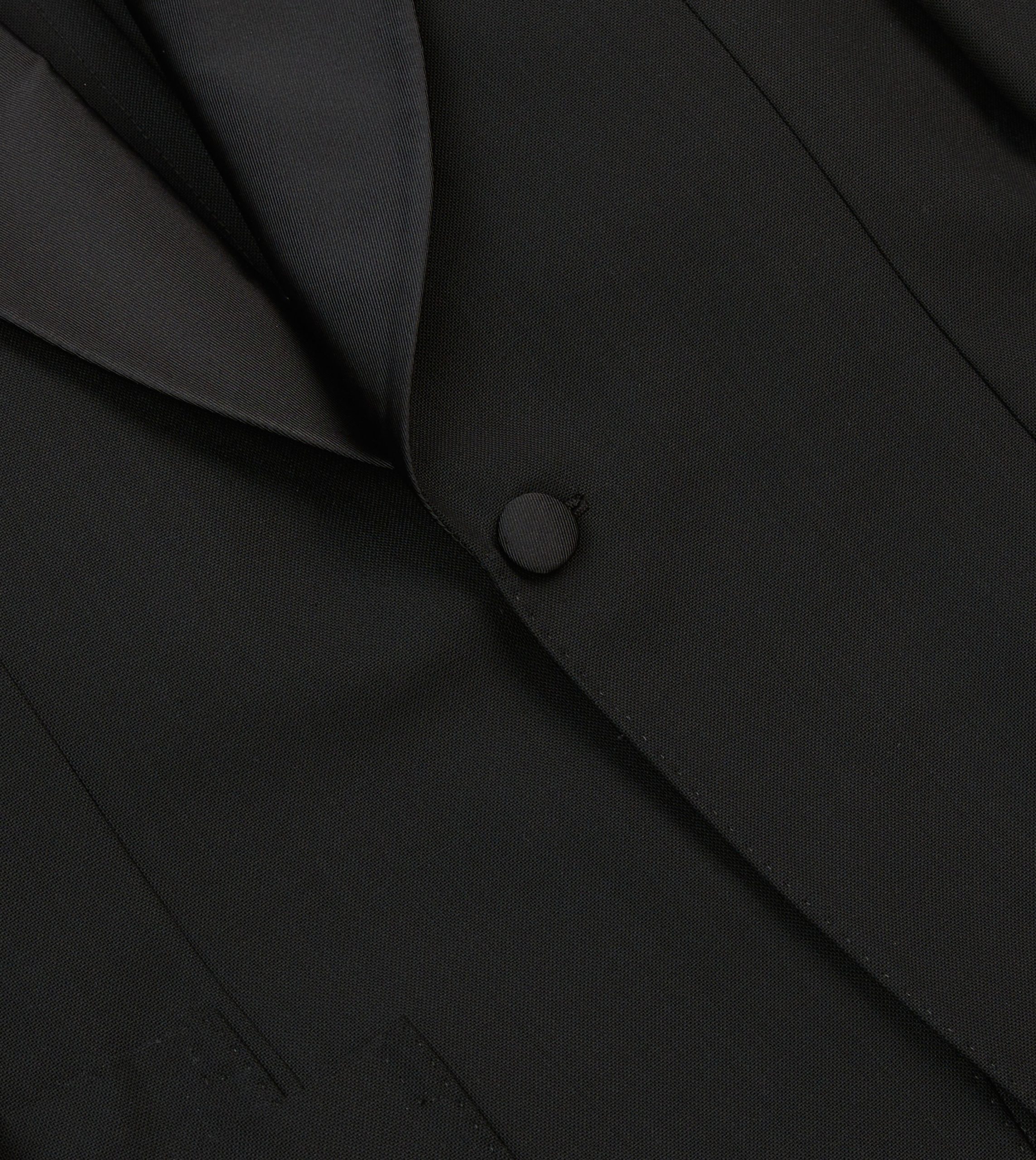 Black Wool Shawl Collar Tuxedo Blazer - Image 5