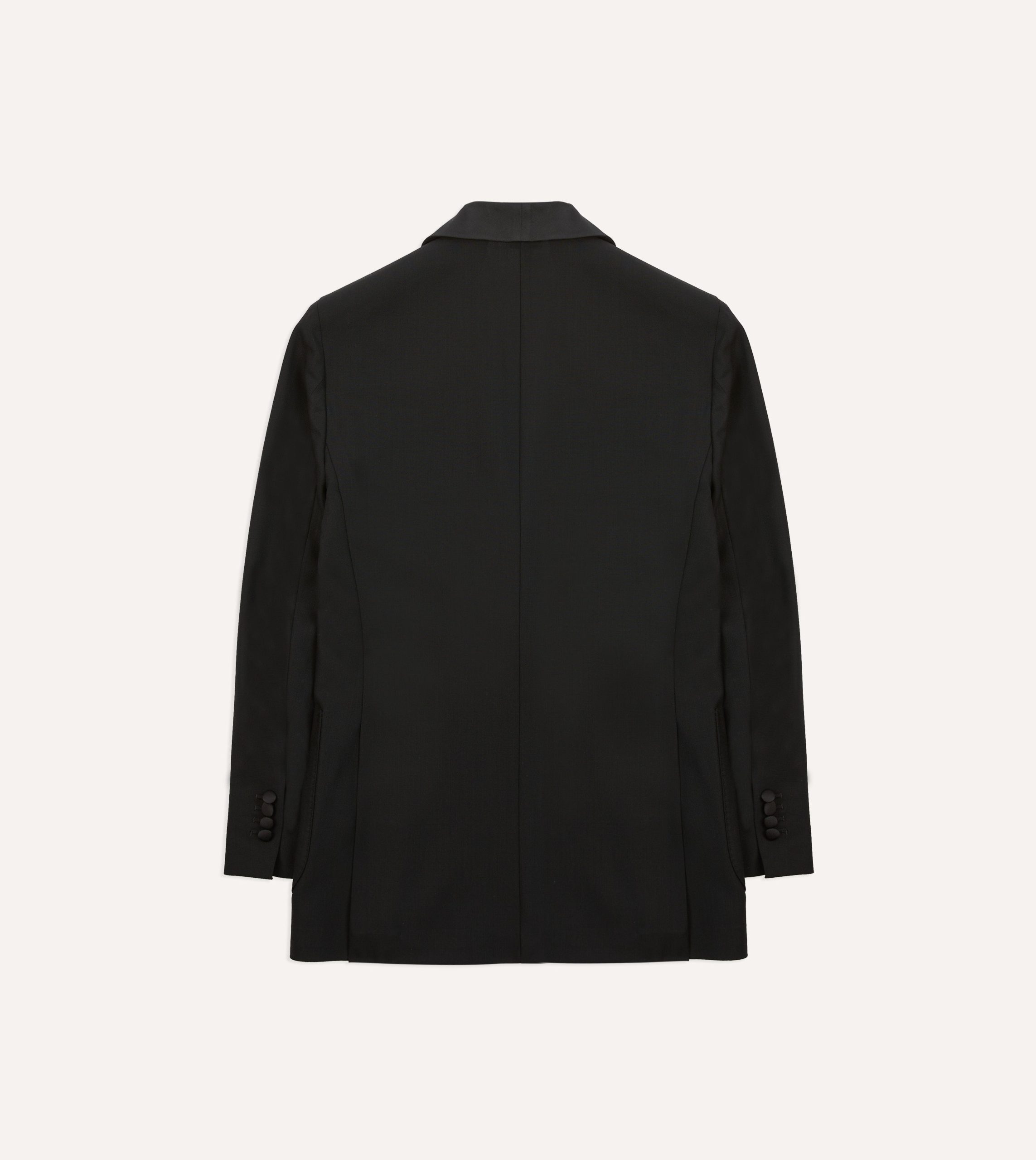 Black Wool Shawl Collar Tuxedo Blazer - Image 8
