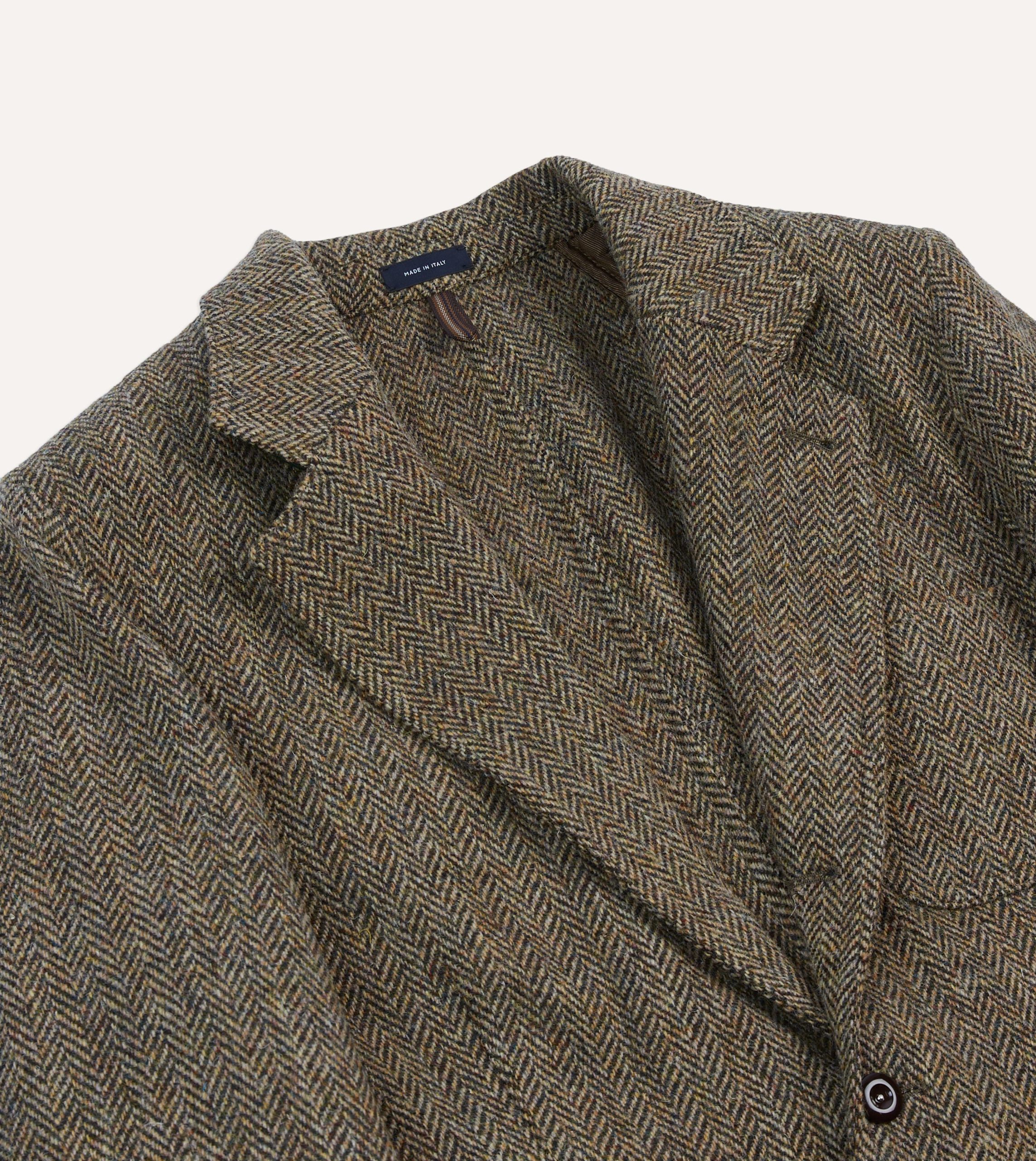 Olive Herringbone Harris Tweed Games Blazer Mk. VII - Image 3