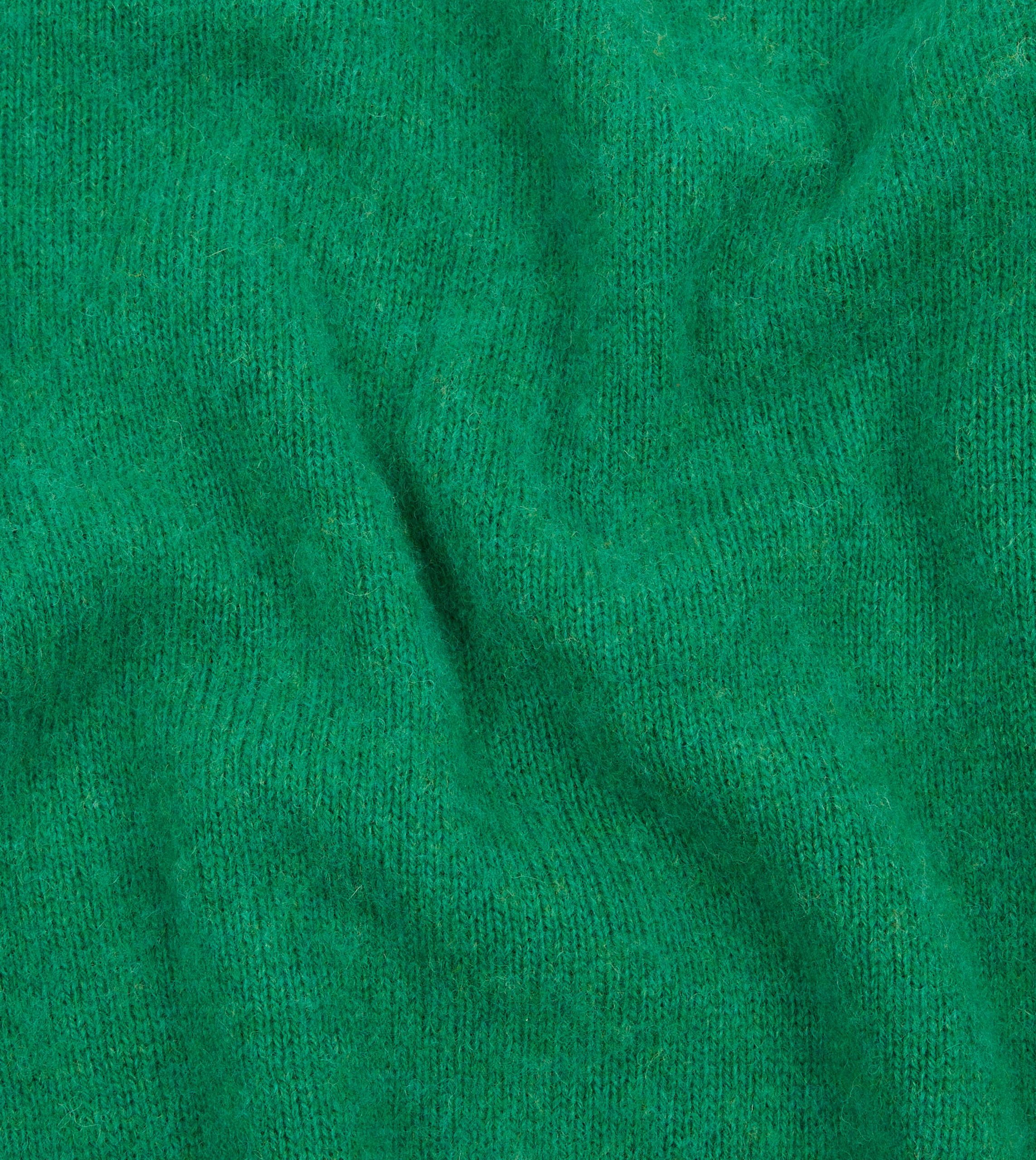 Green Brushed Shetland Crew Neck Jumper - Image 2