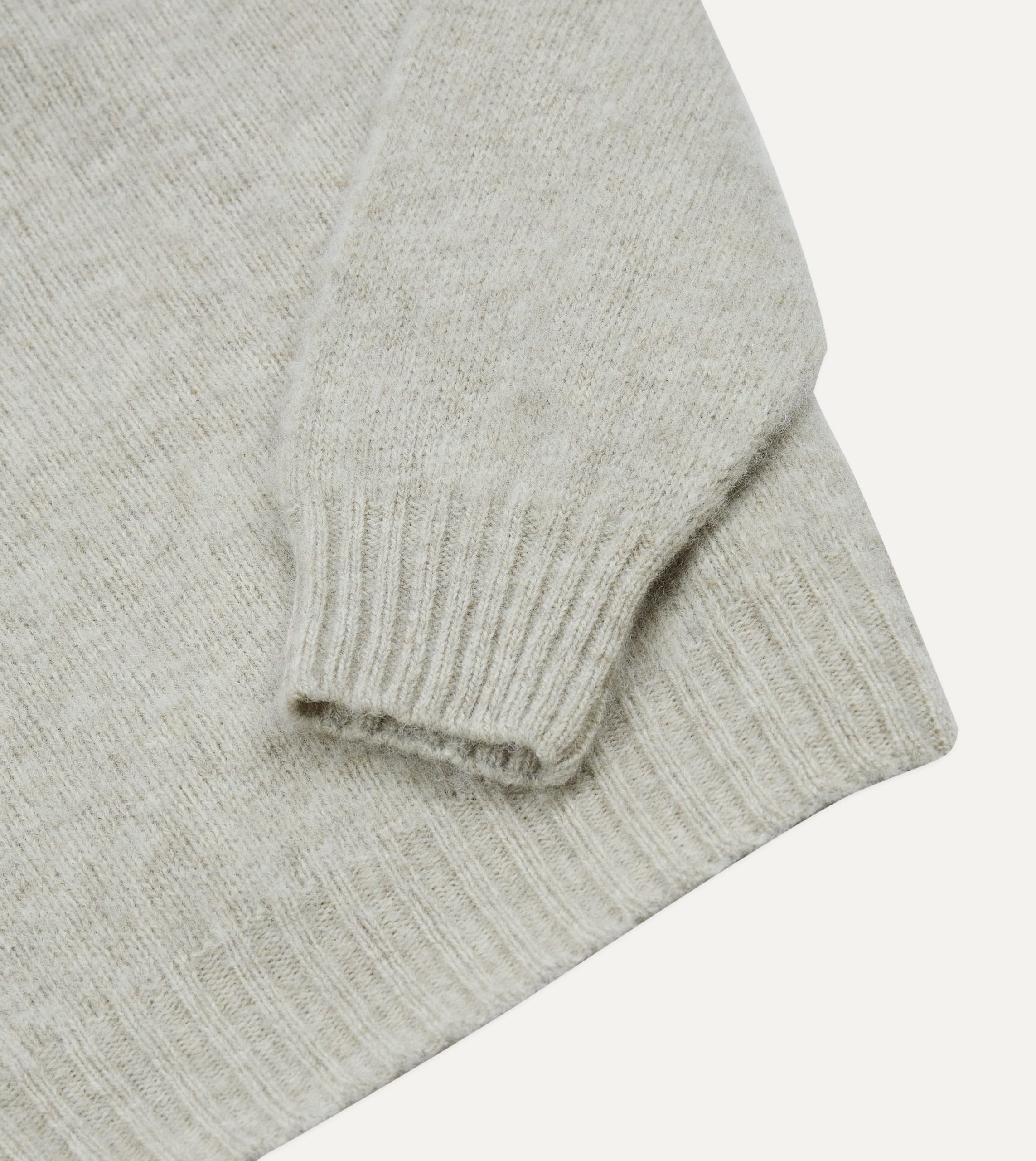 Stone Brushed Shetland Crew Neck Jumper - Image 4