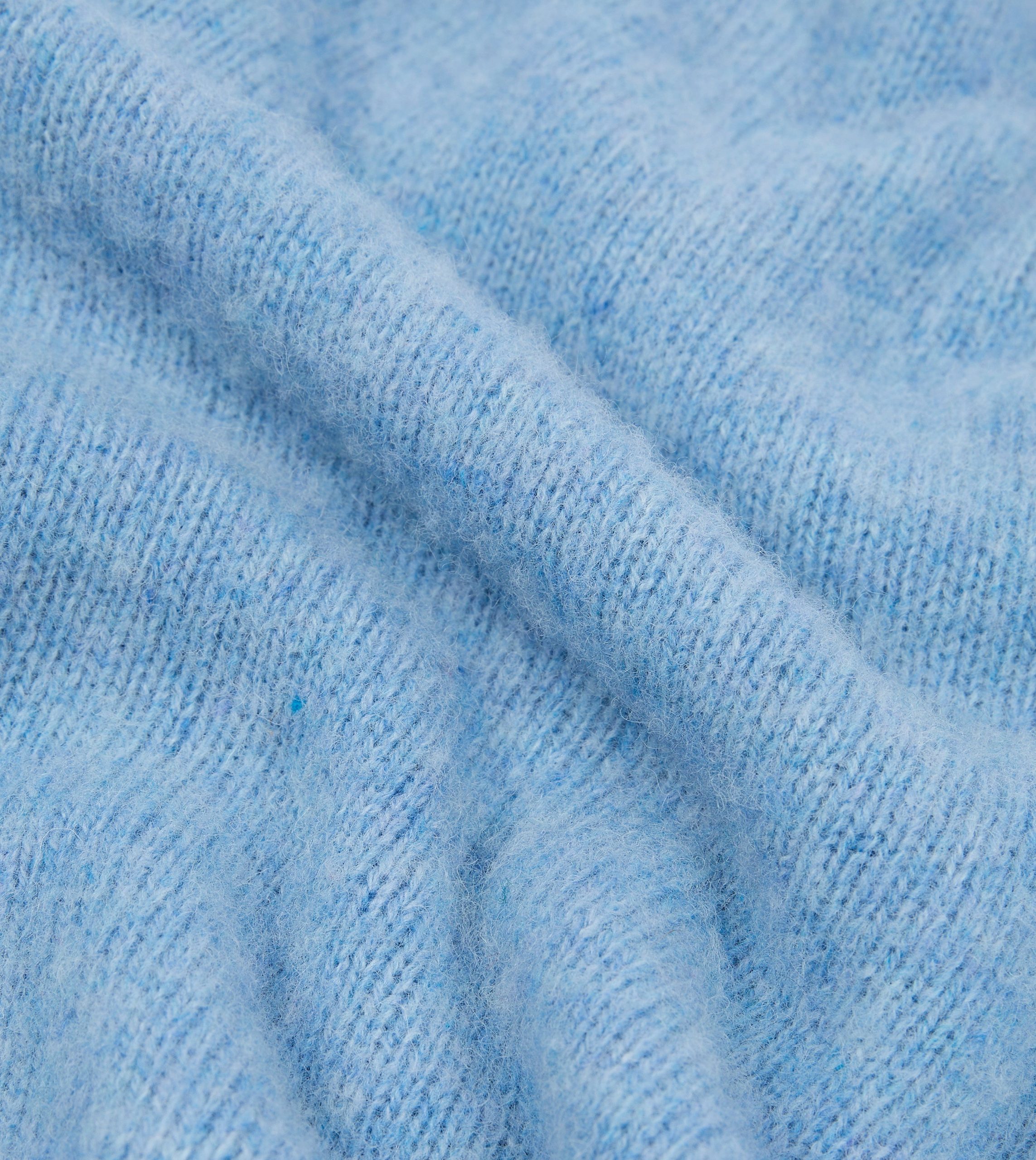 Sky Blue Brushed Shetland Crew Neck Jumper - Image 2