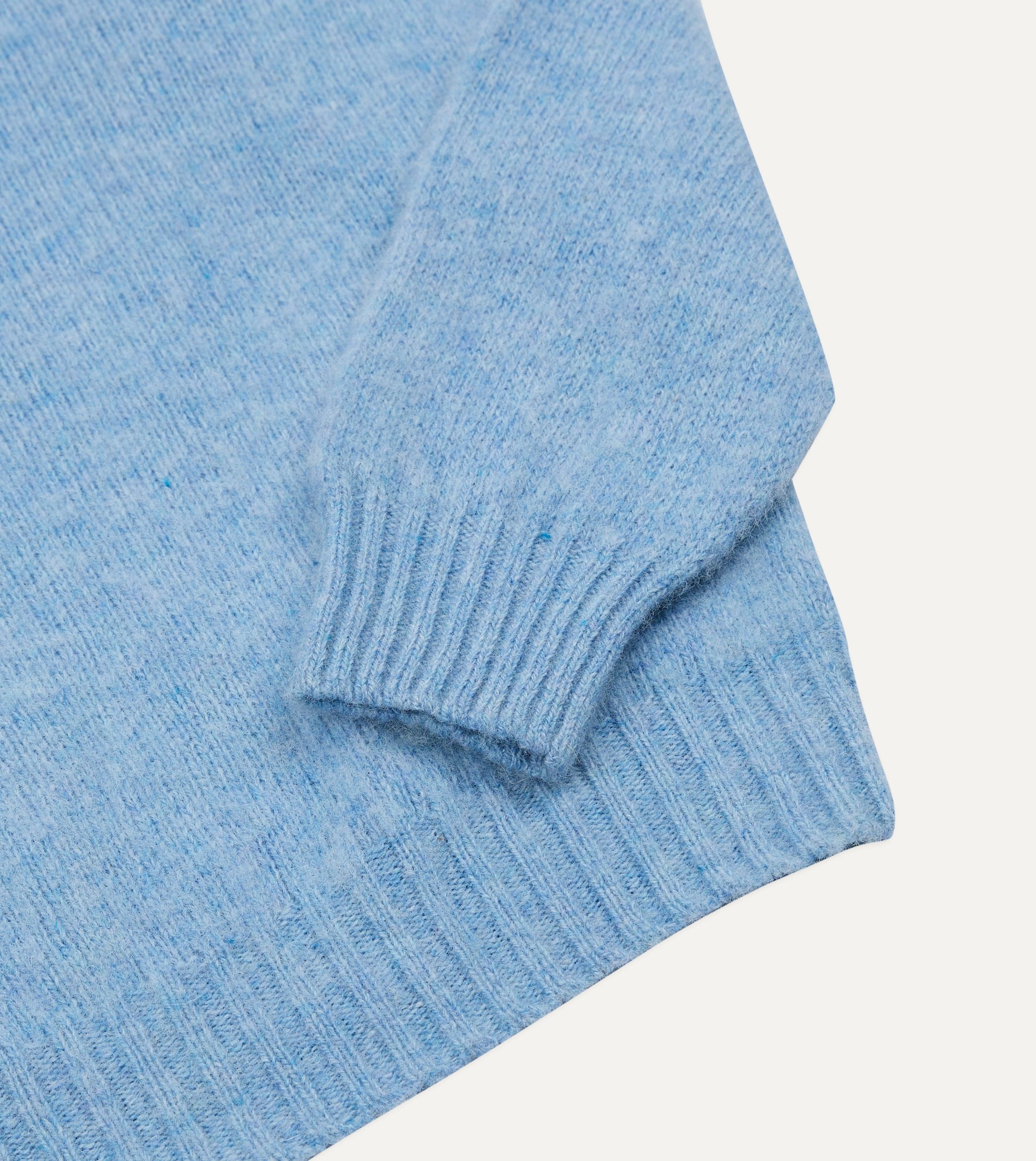 Sky Blue Brushed Shetland Crew Neck Jumper - Image 4