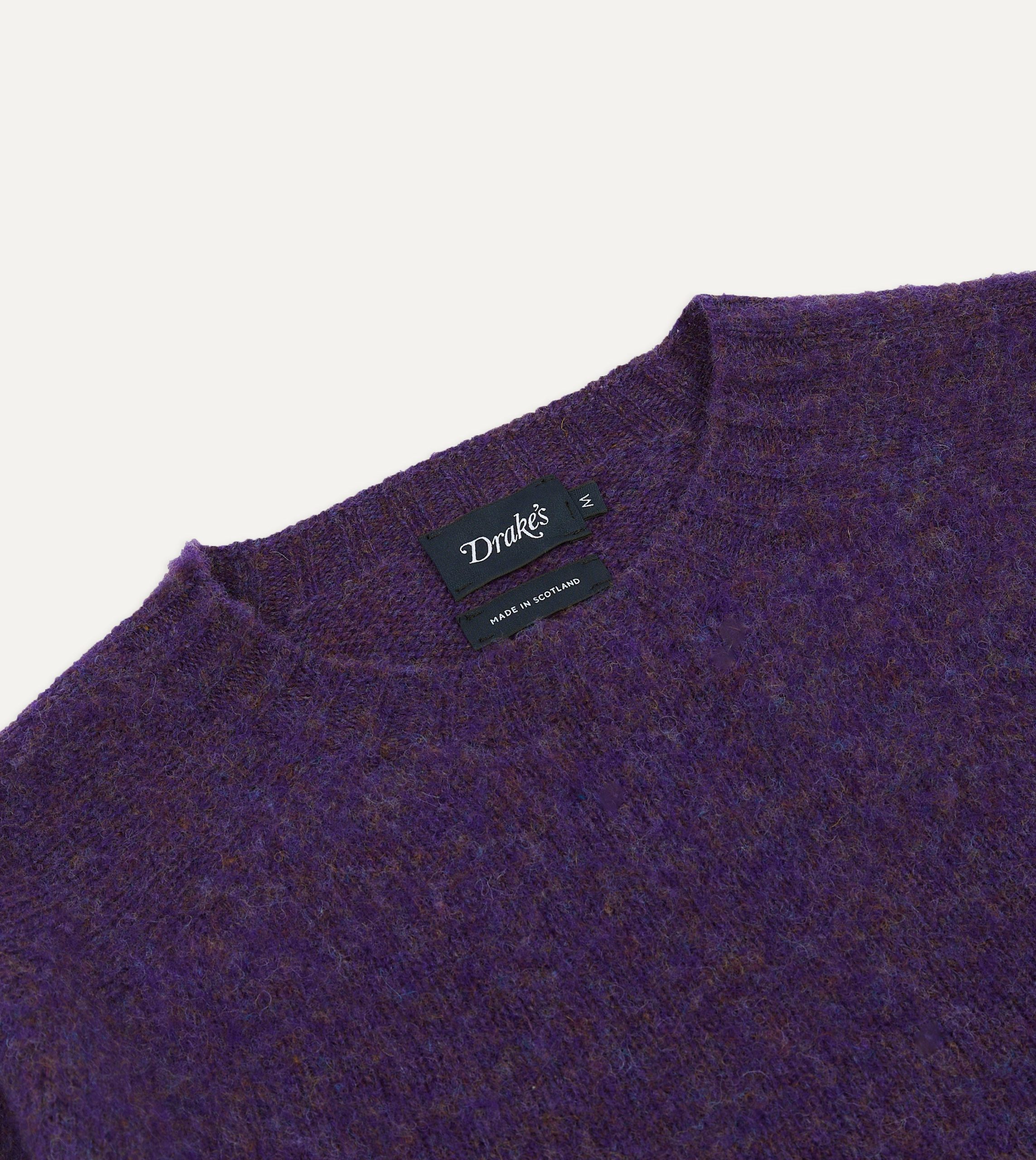 Lavender Brushed Shetland Crew Neck Jumper - Image 3