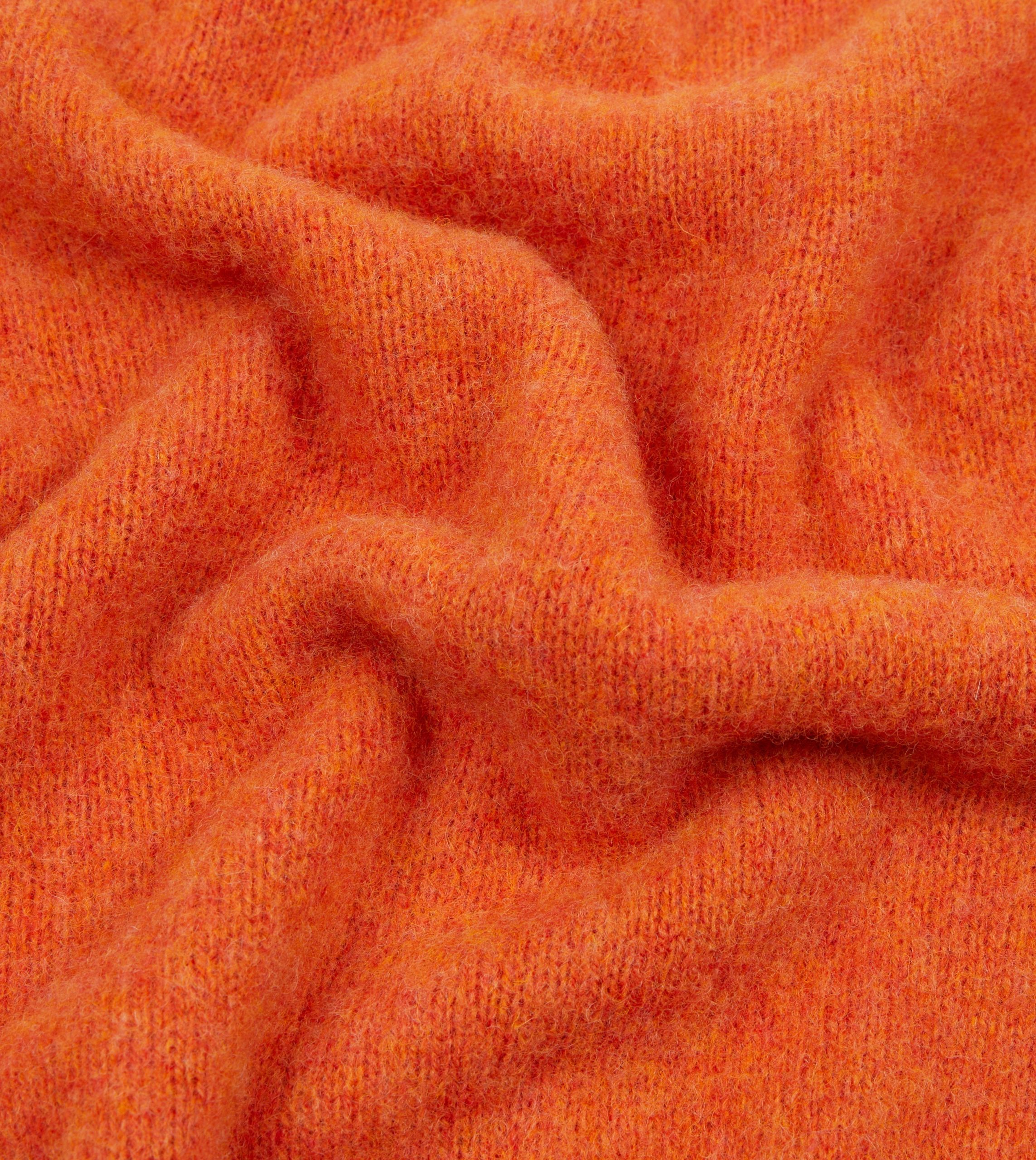 Orange Brushed Shetland Crew Neck Jumper - Image 2
