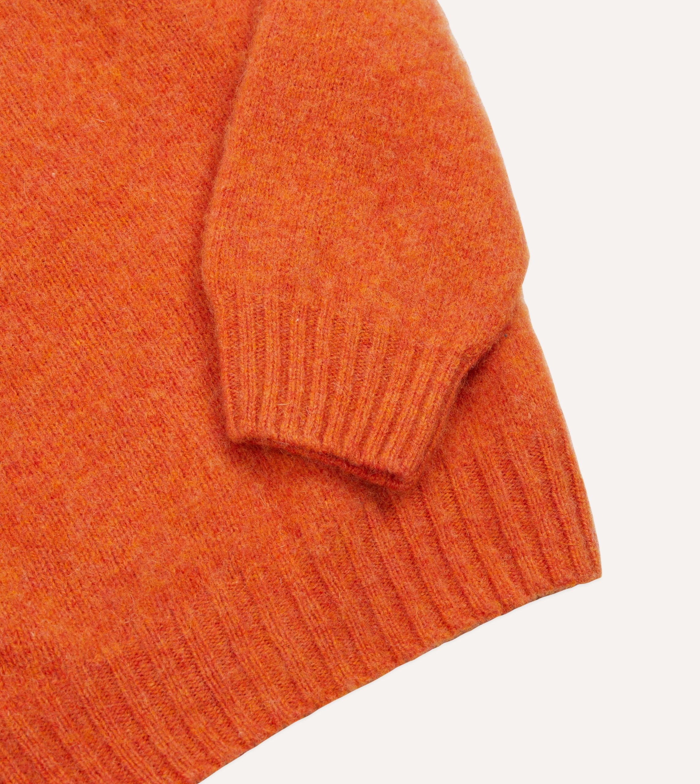 Orange Brushed Shetland Crew Neck Jumper - Image 5