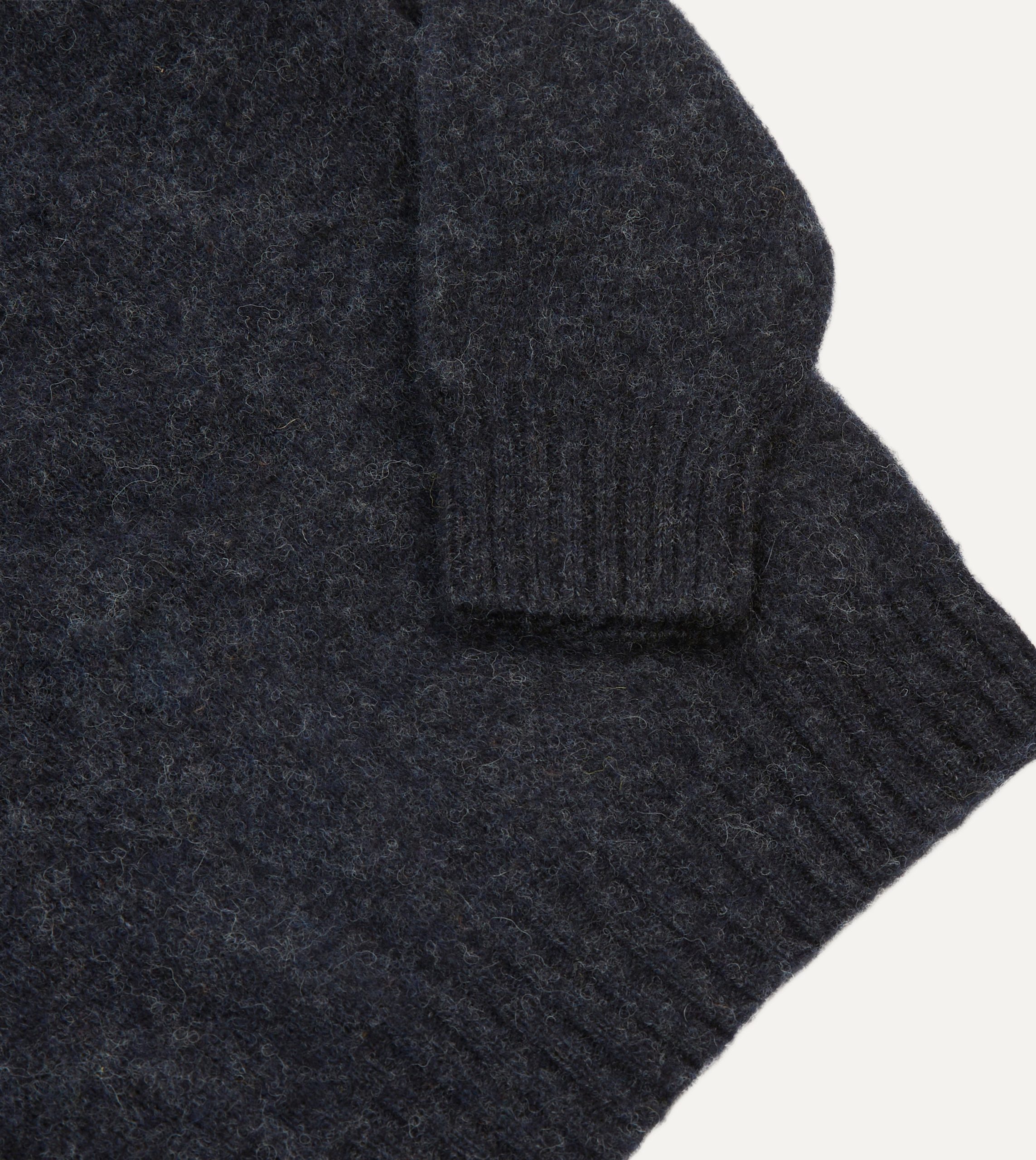 Dark Grey Brushed Shetland Crew Neck Jumper - Image 4