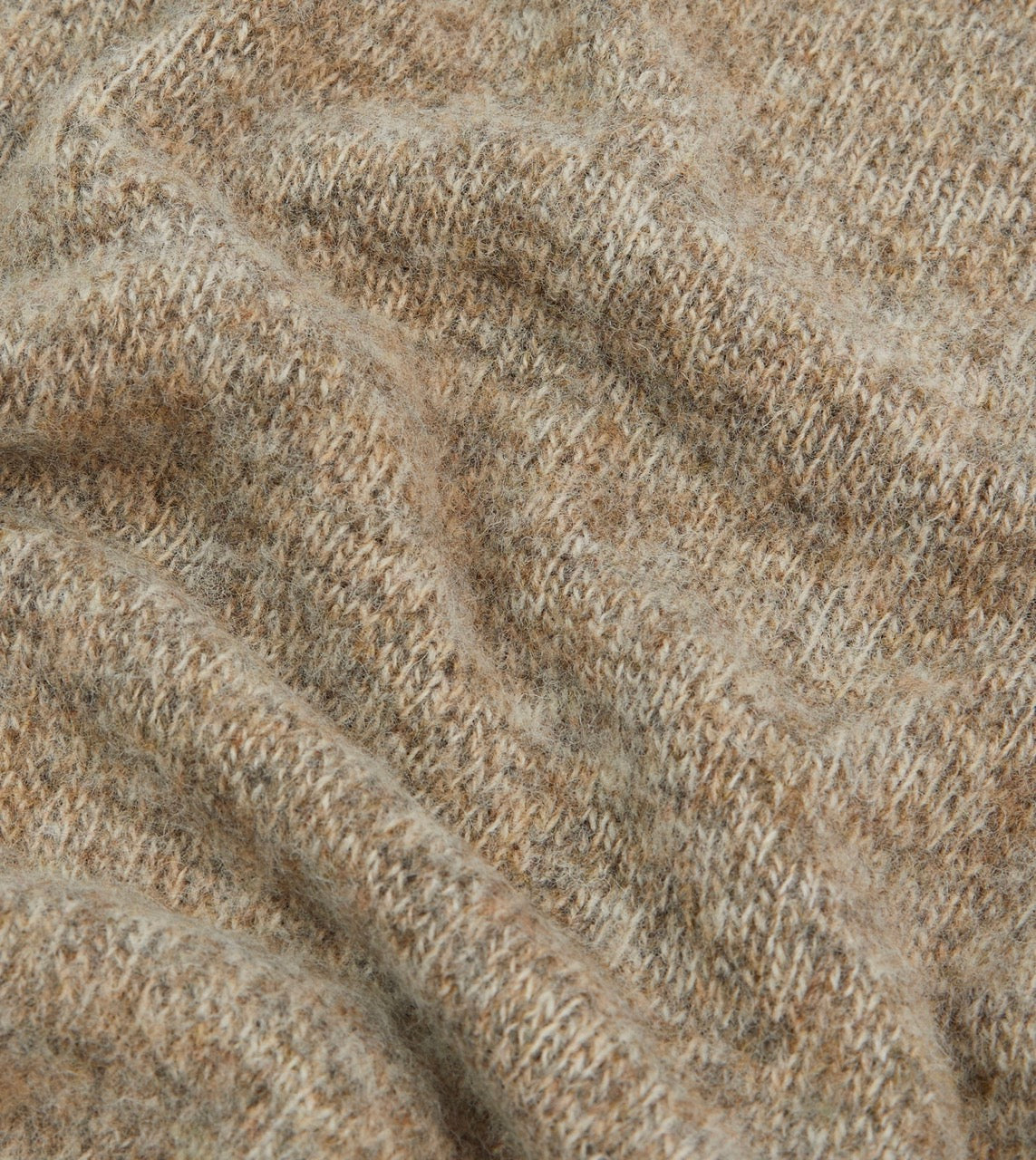 Camel Brushed Shetland Crew Neck Jumper - Image 2