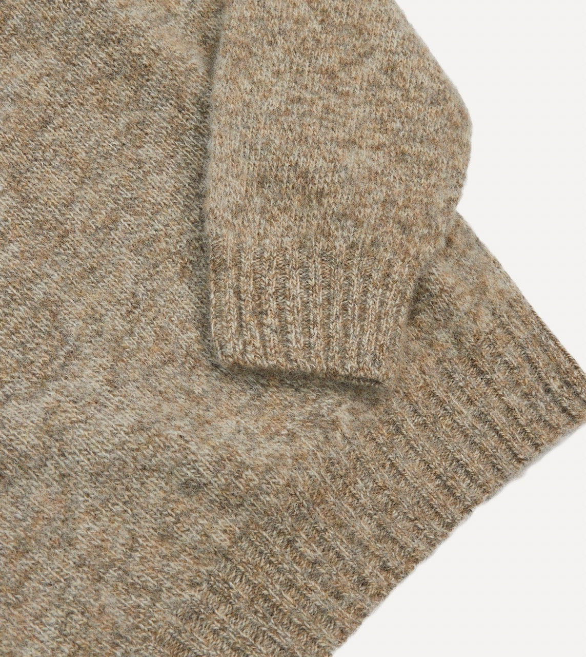 Camel Brushed Shetland Crew Neck Jumper - Image 4