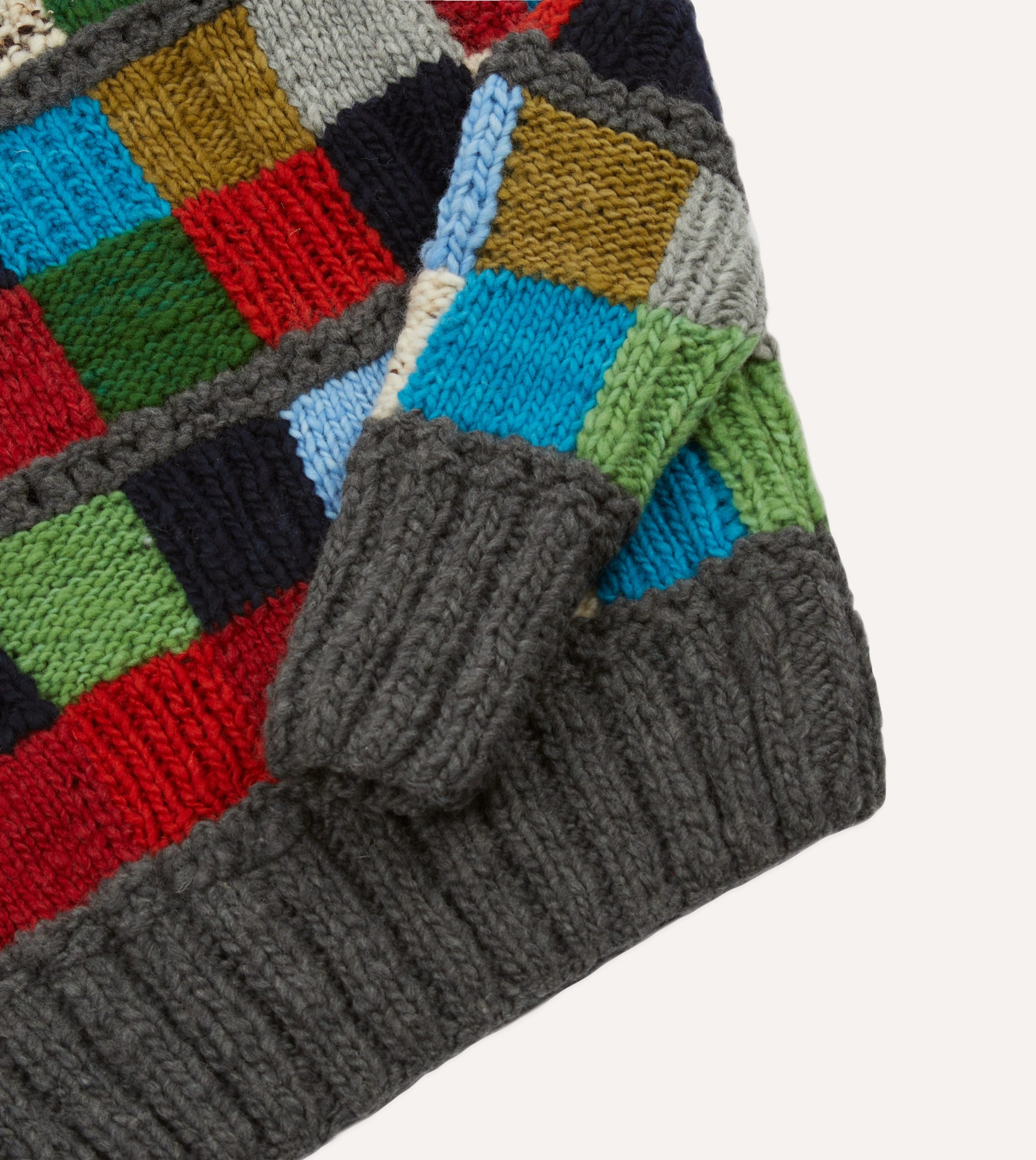 Chamula for Drake's Patchwork Merino Jumper - Image 4