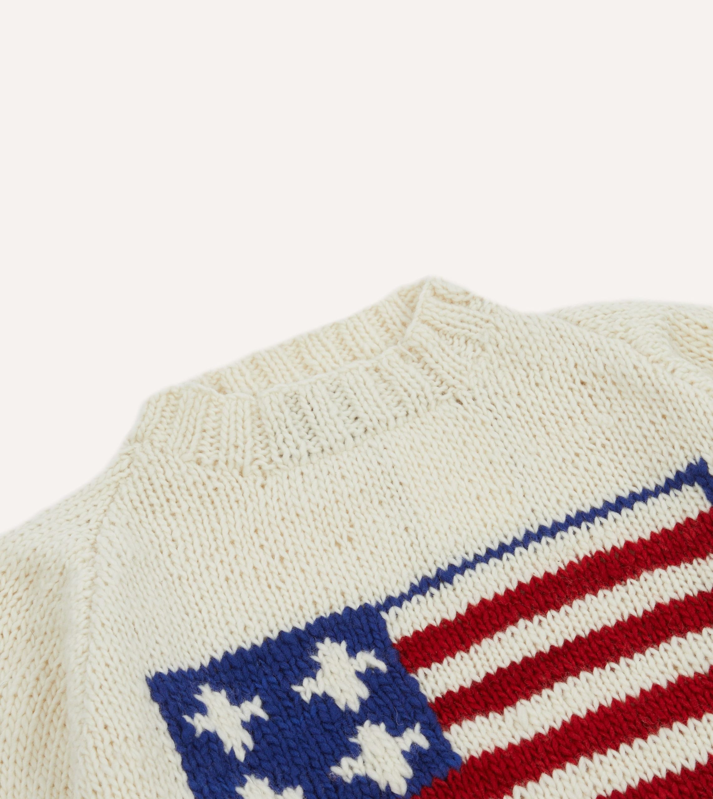 Chamula for Drake's Ecru Flag Merino Jumper - Image 3