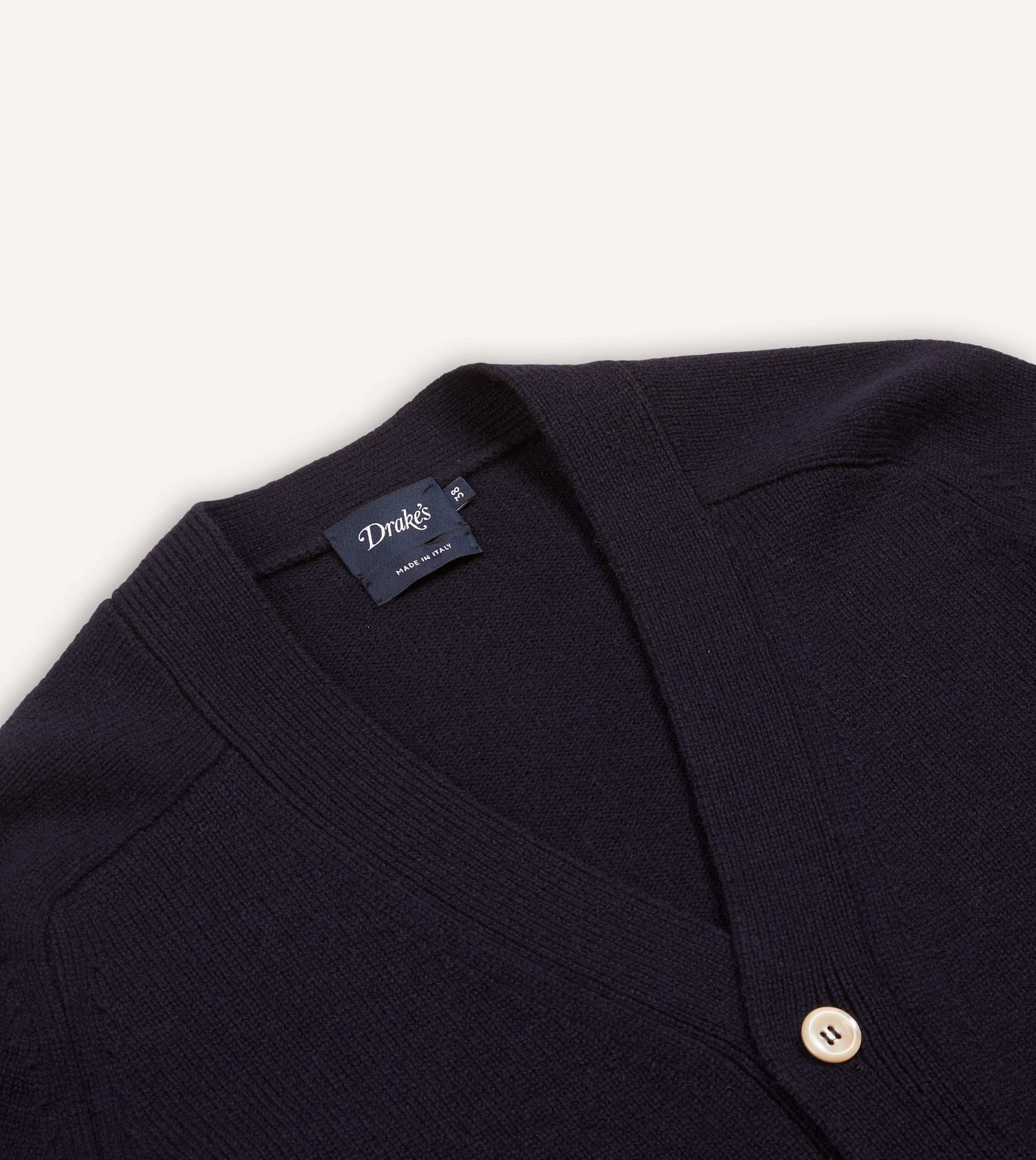 Navy Lambswool 6 Button Cardigan - Image 3