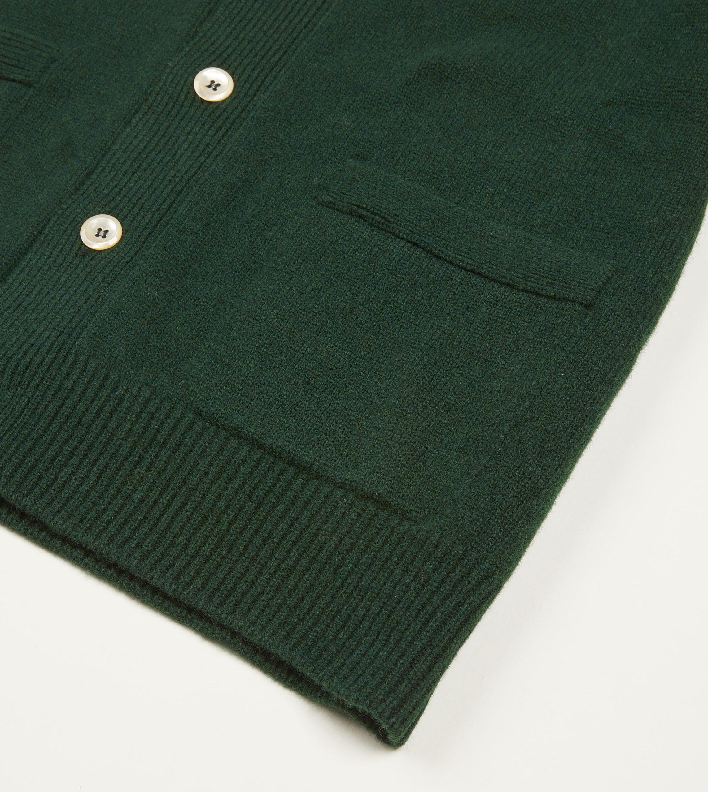 Dark Green Lambswool 6 Button Cardigan - Image 5