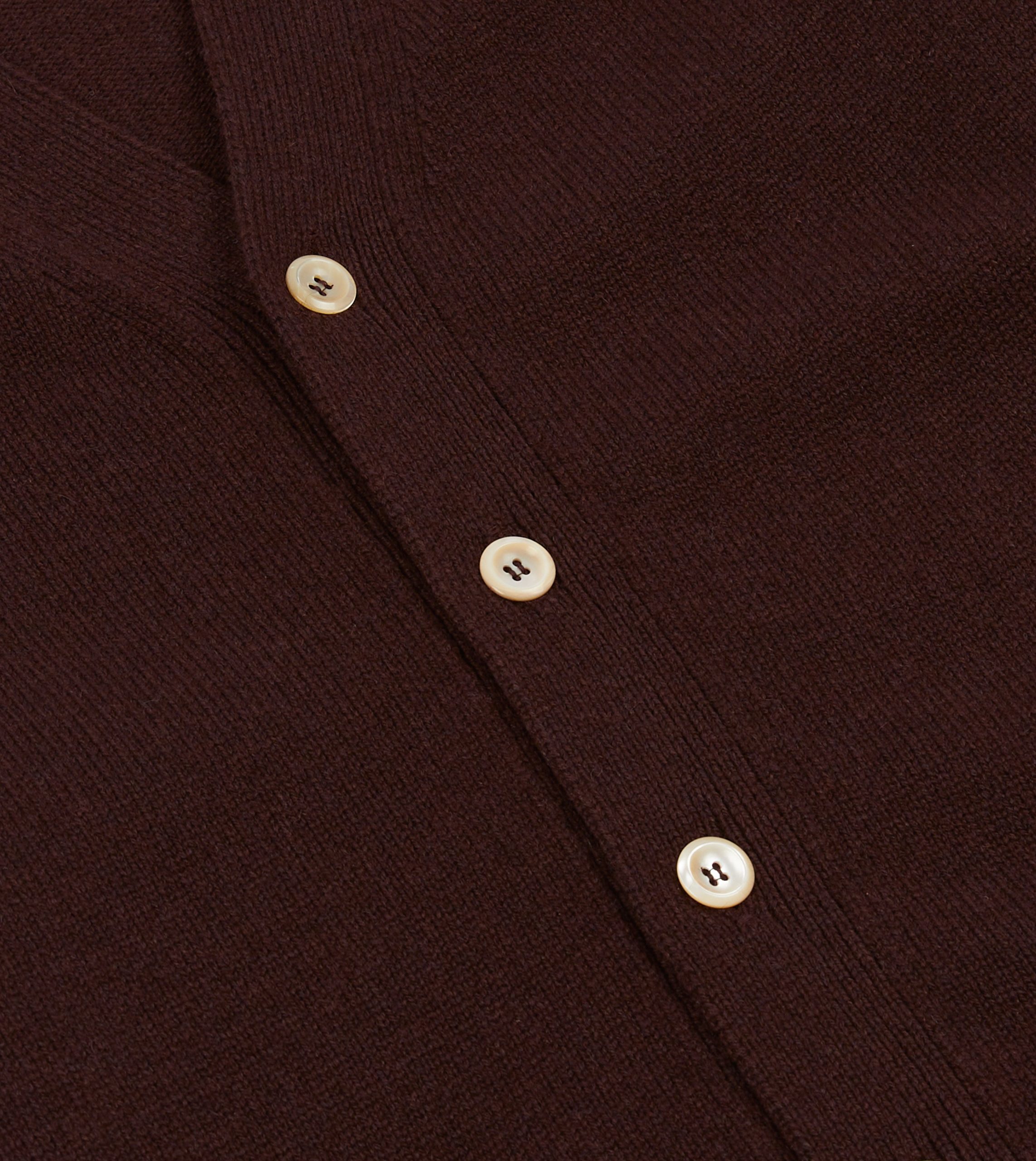 Dark Brown Lambswool 6 Button Cardigan - Image 4