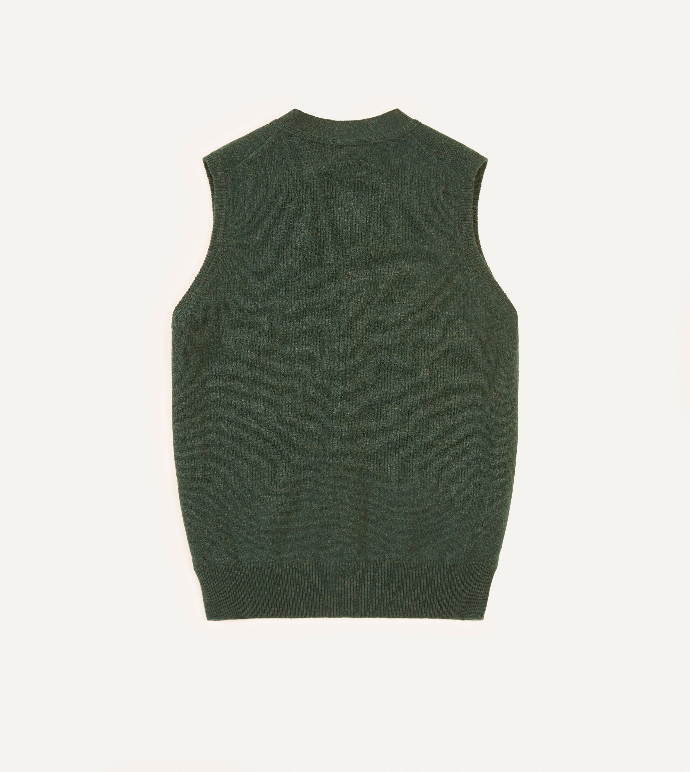 Green Lambswool Sleeveless Cardigan - Image 5