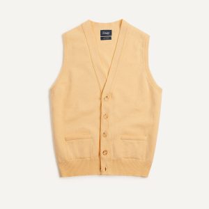 Yellow Lambswool Sleeveless Cardigan