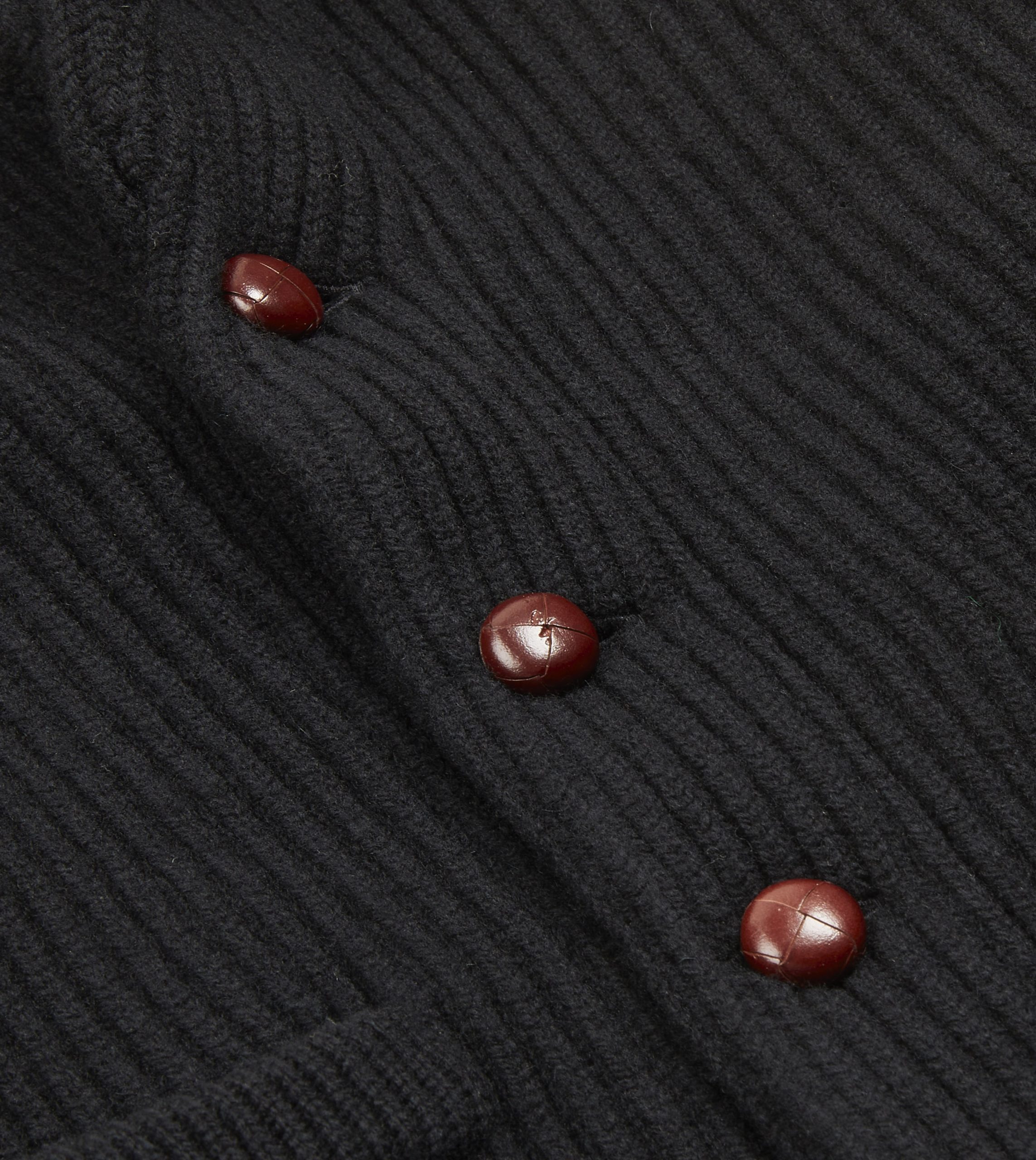 Black Lambswool Shawl Collar Cardigan - Image 4