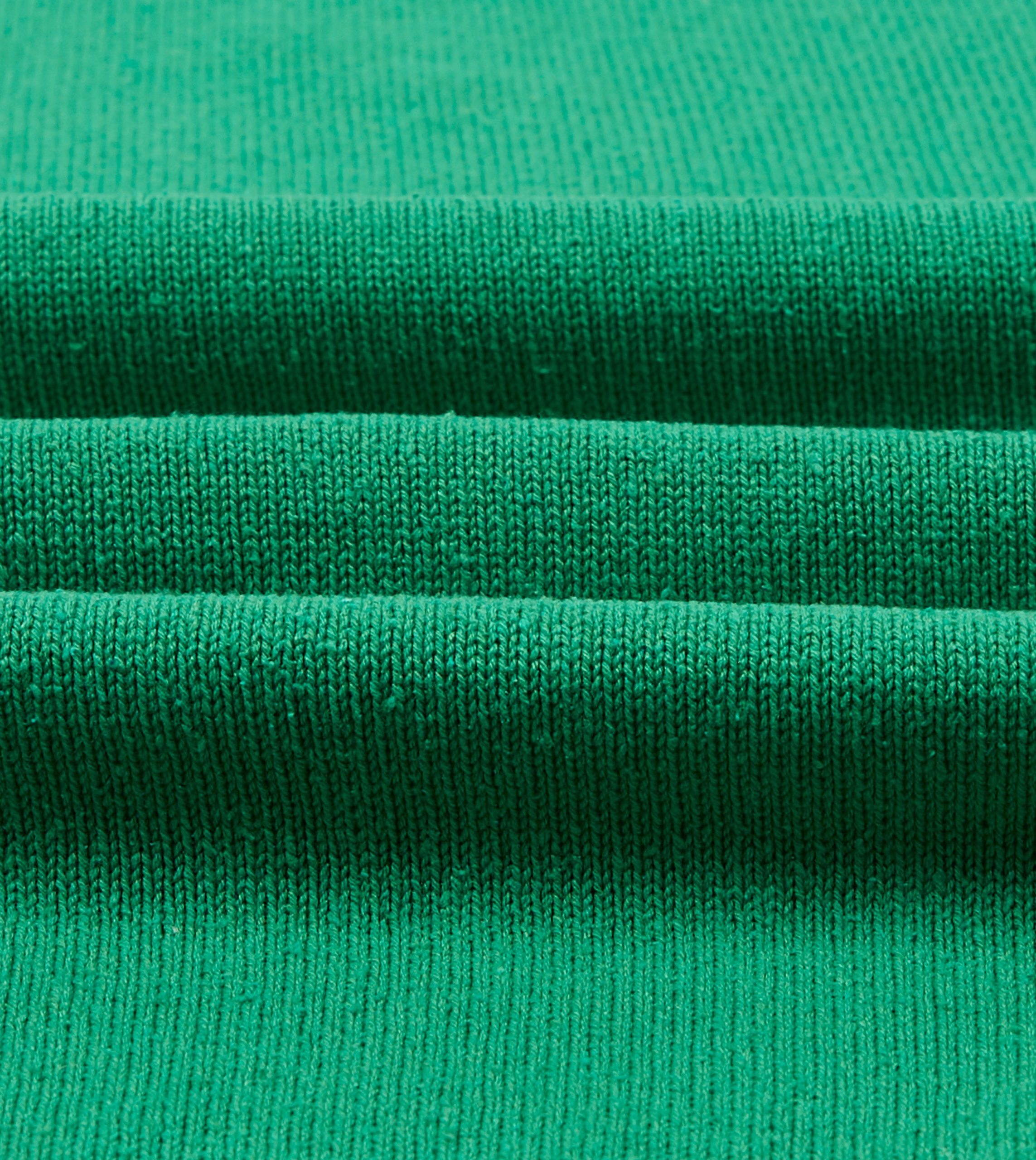 Green Knitted Silk Short-Sleeve Polo Shirt - Image 2