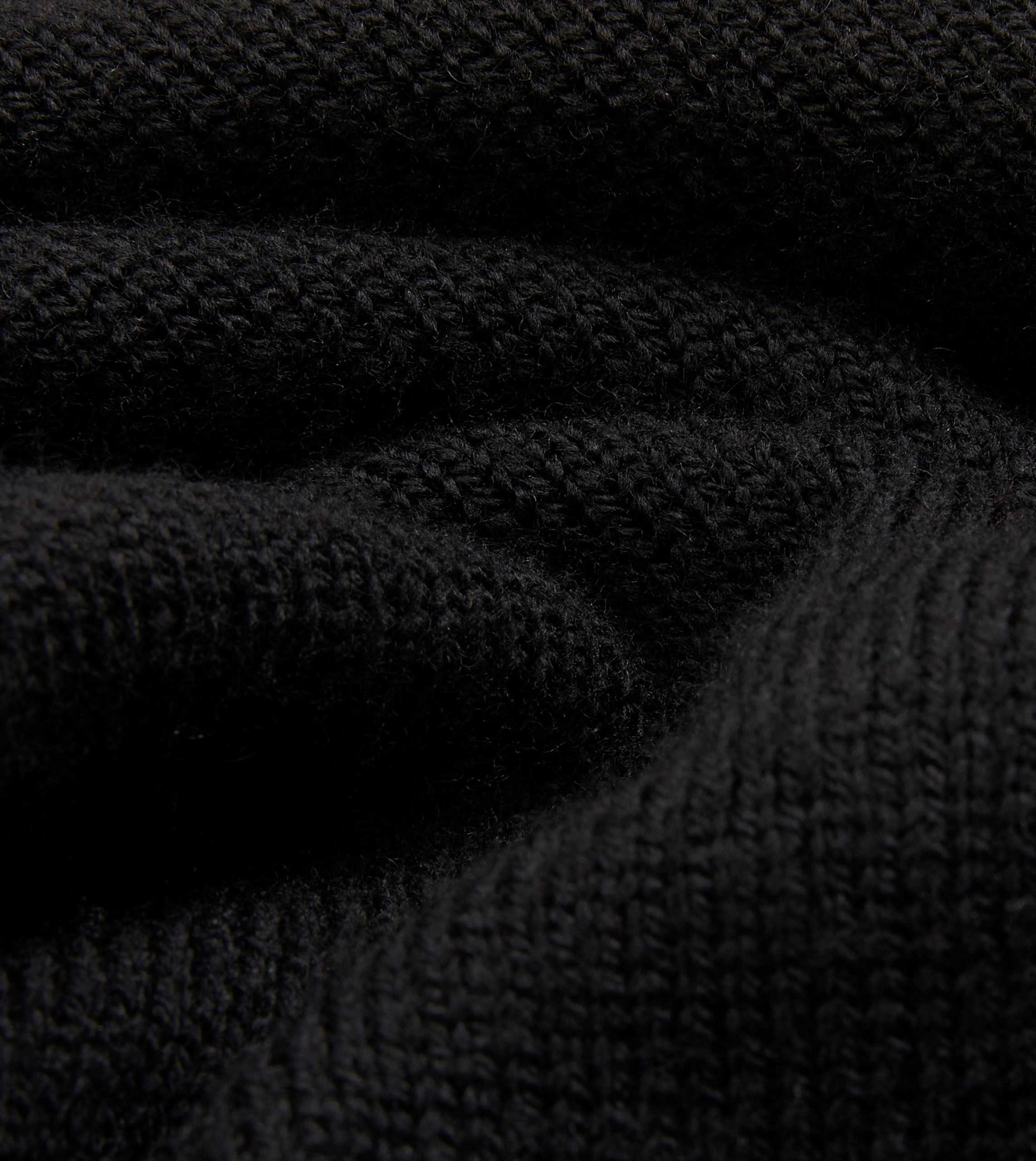 Black Merino Wool Knitted Polo - Image 2