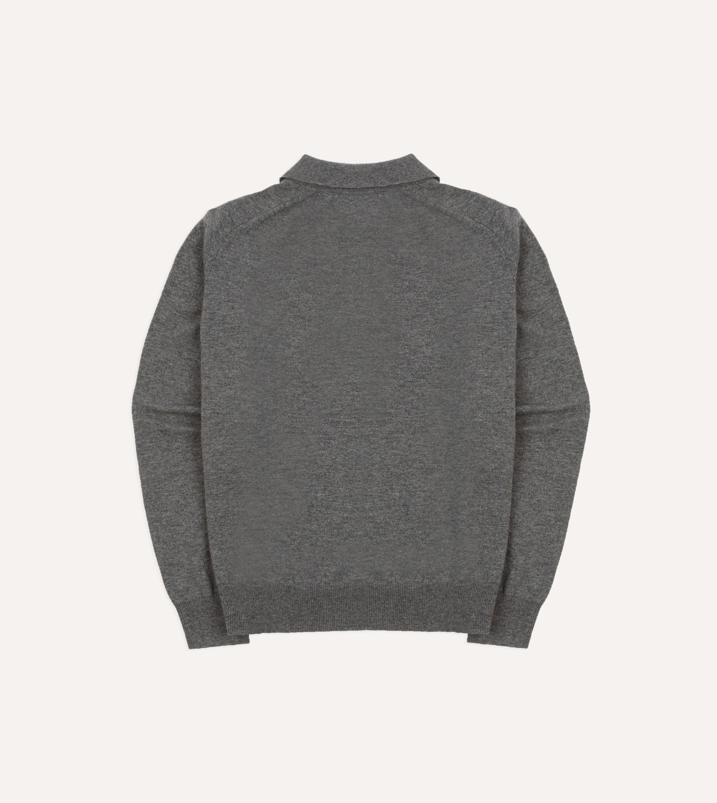 Grey Alpaca Wool Knitted Polo - Image 5