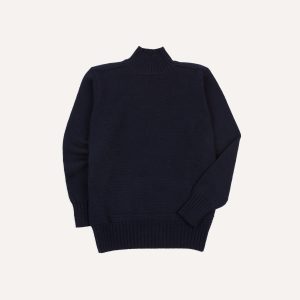 Navy Heavyweight Mock Neck Jumper