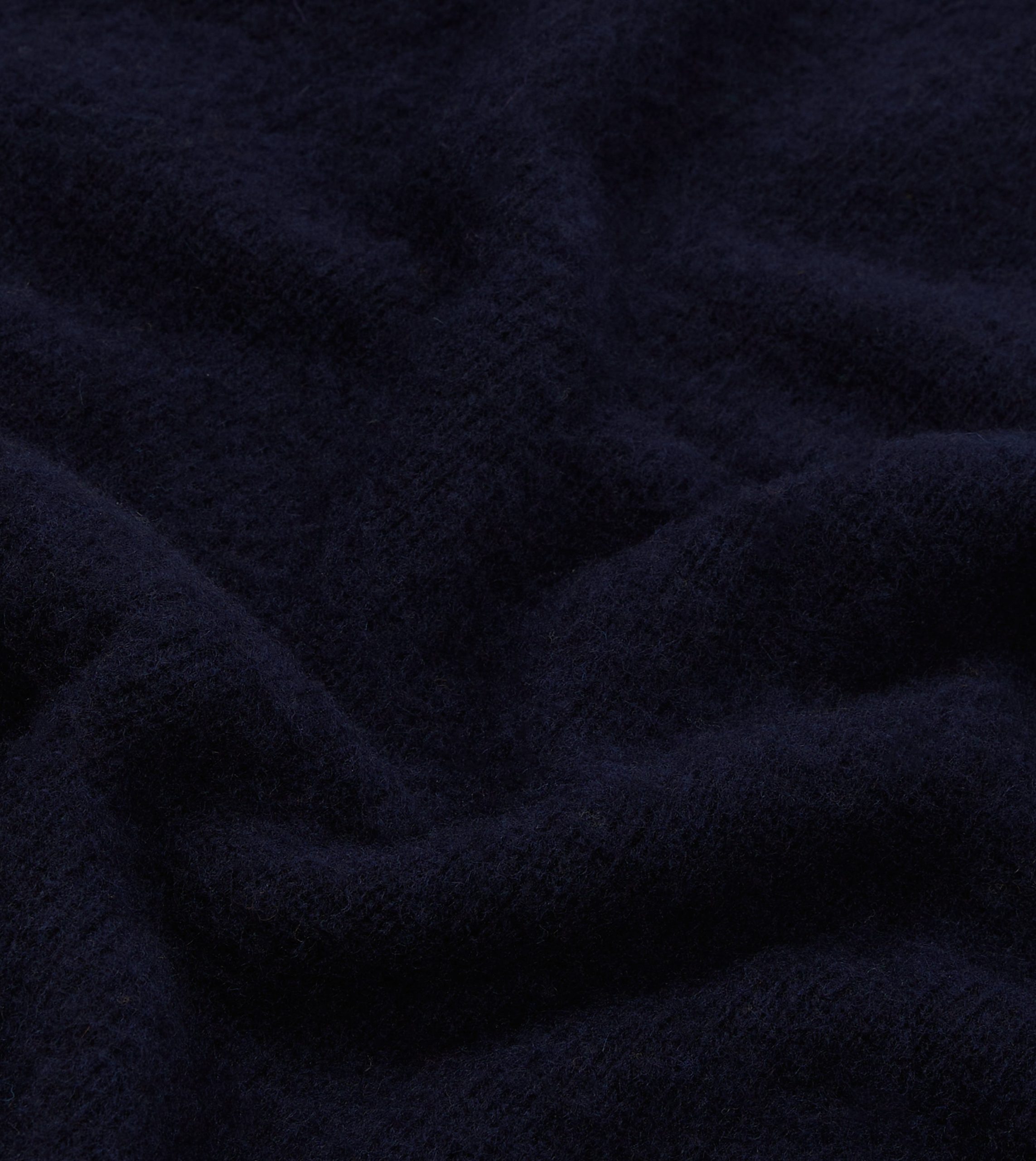 Navy Brushed Shetland Mock Neck Jumper - Image 2