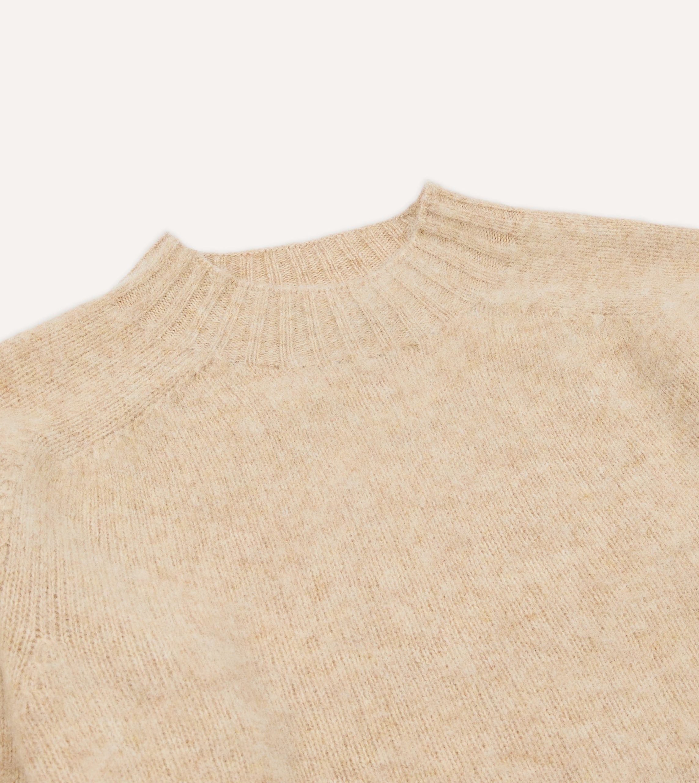 Ecru Brushed Shetland Mock Neck Jumper - Image 3