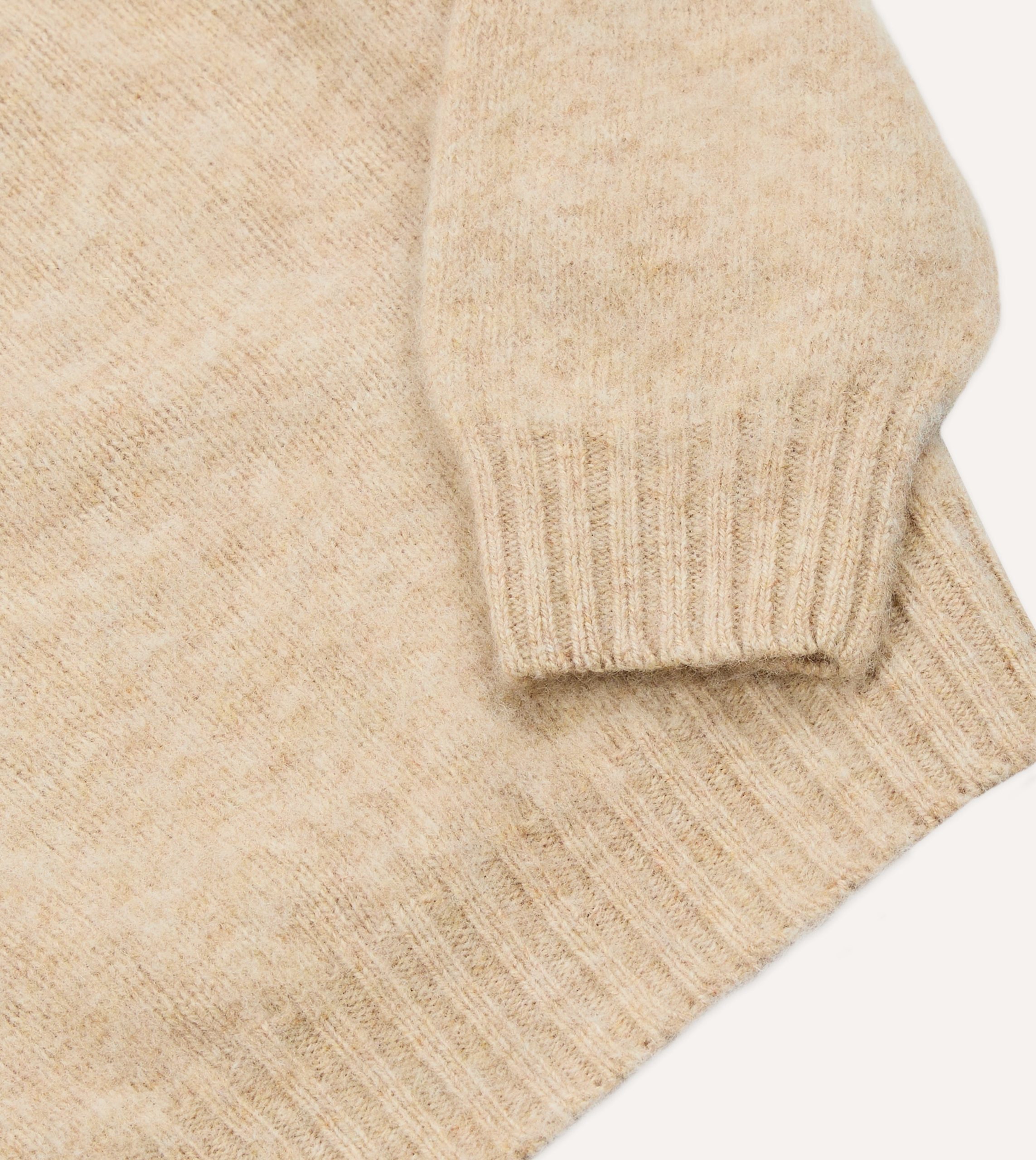 Ecru Brushed Shetland Mock Neck Jumper - Image 4
