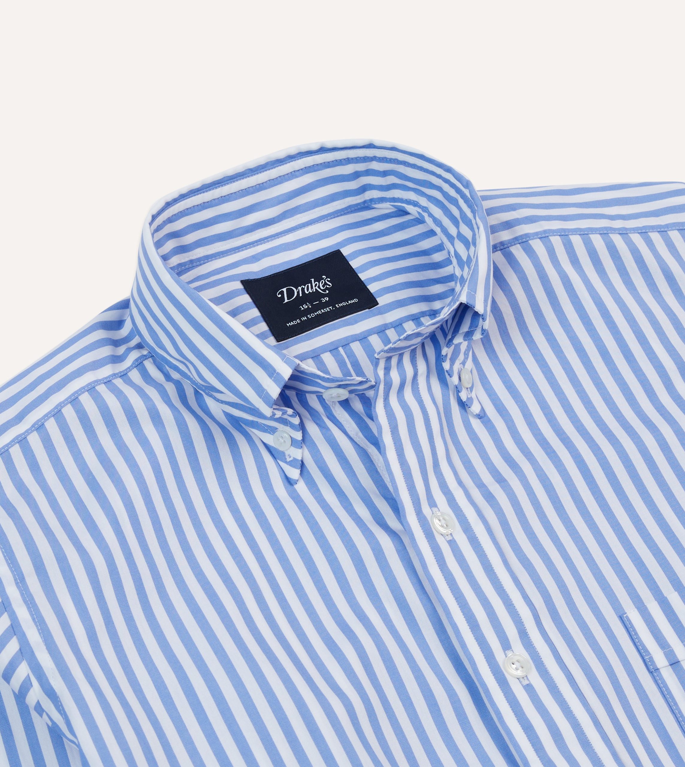 Blue Bengal Stripe Cotton Poplin Button-Down Shirt - Image 3