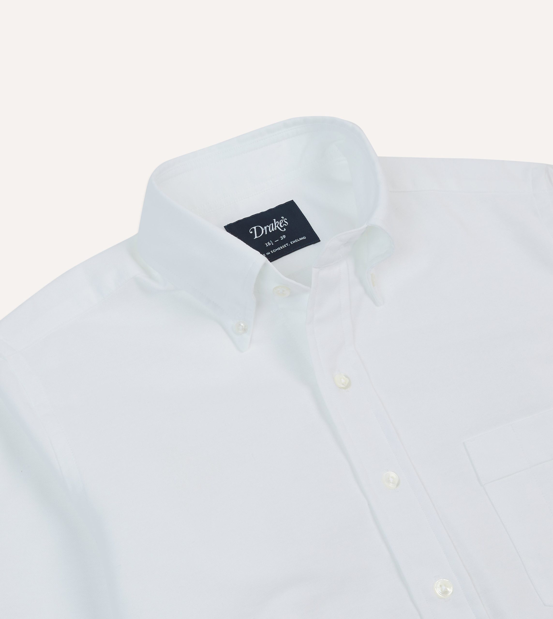 White Oxford Cotton Cloth Button-Down Shirt - Image 3