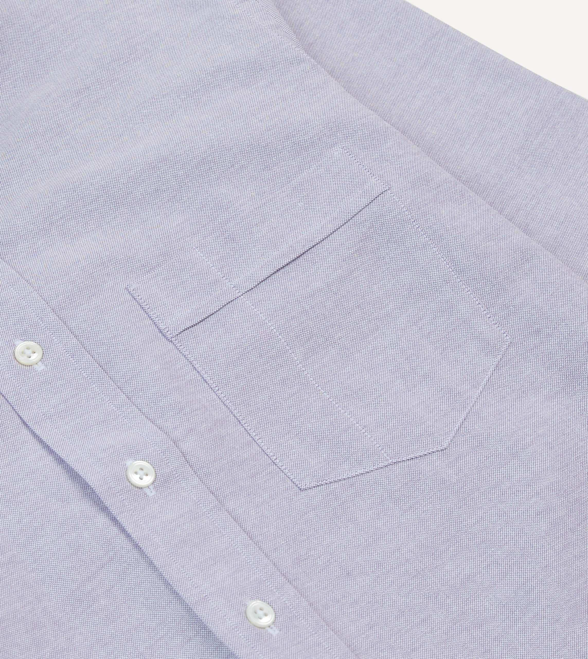 Lilac Cotton Oxford Cloth Button-Down Shirt - Image 4