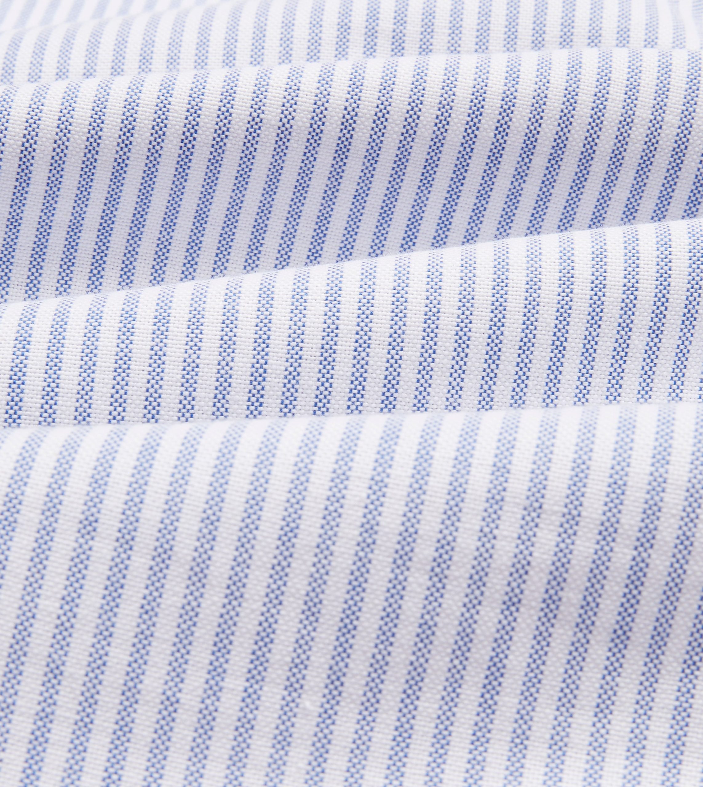 Blue Ticking Stripe Cotton Oxford Cloth Button-Down Shirt - Image 2