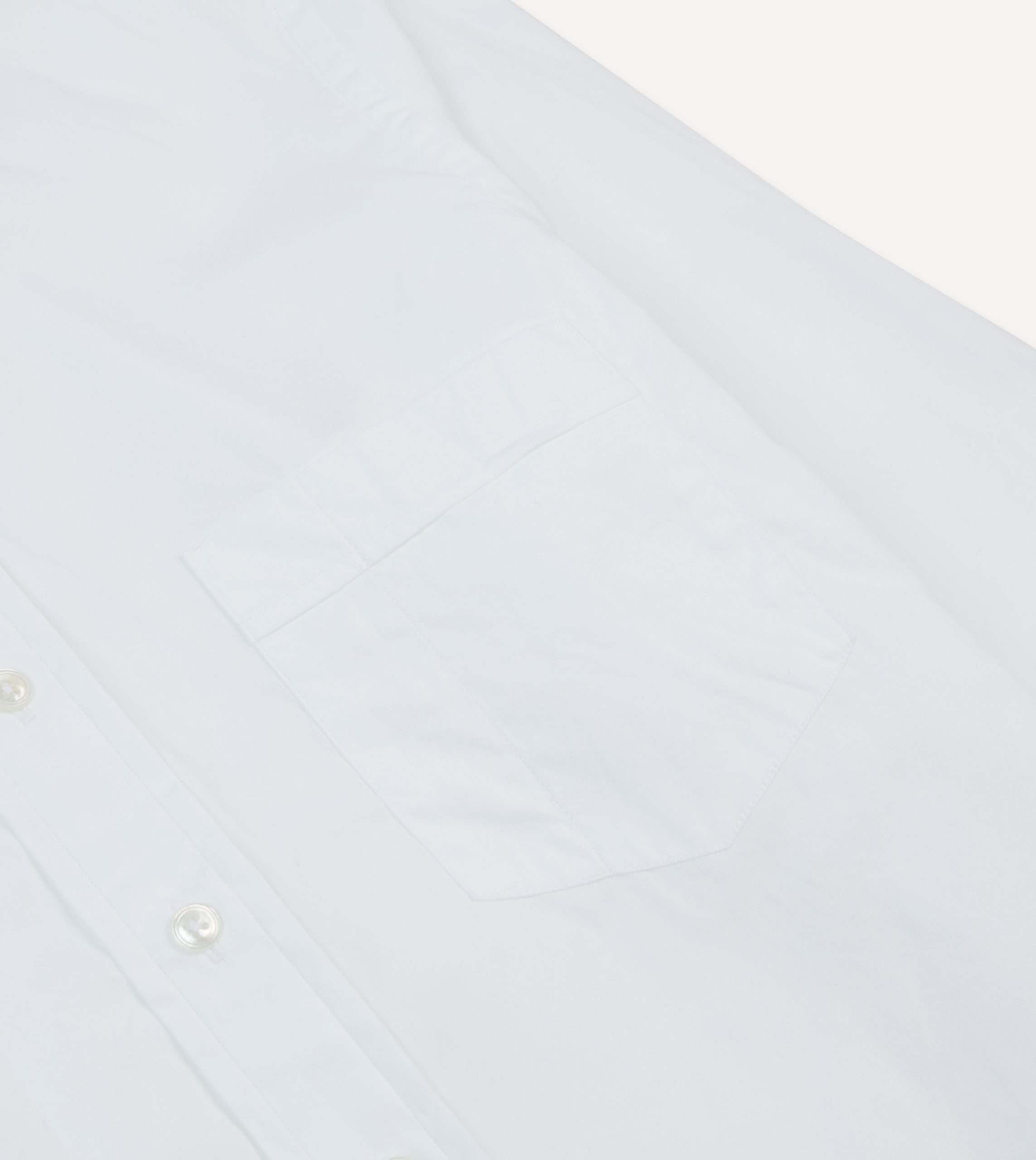 White Cotton Pocket Poplin Button-Down Shirt - Image 4