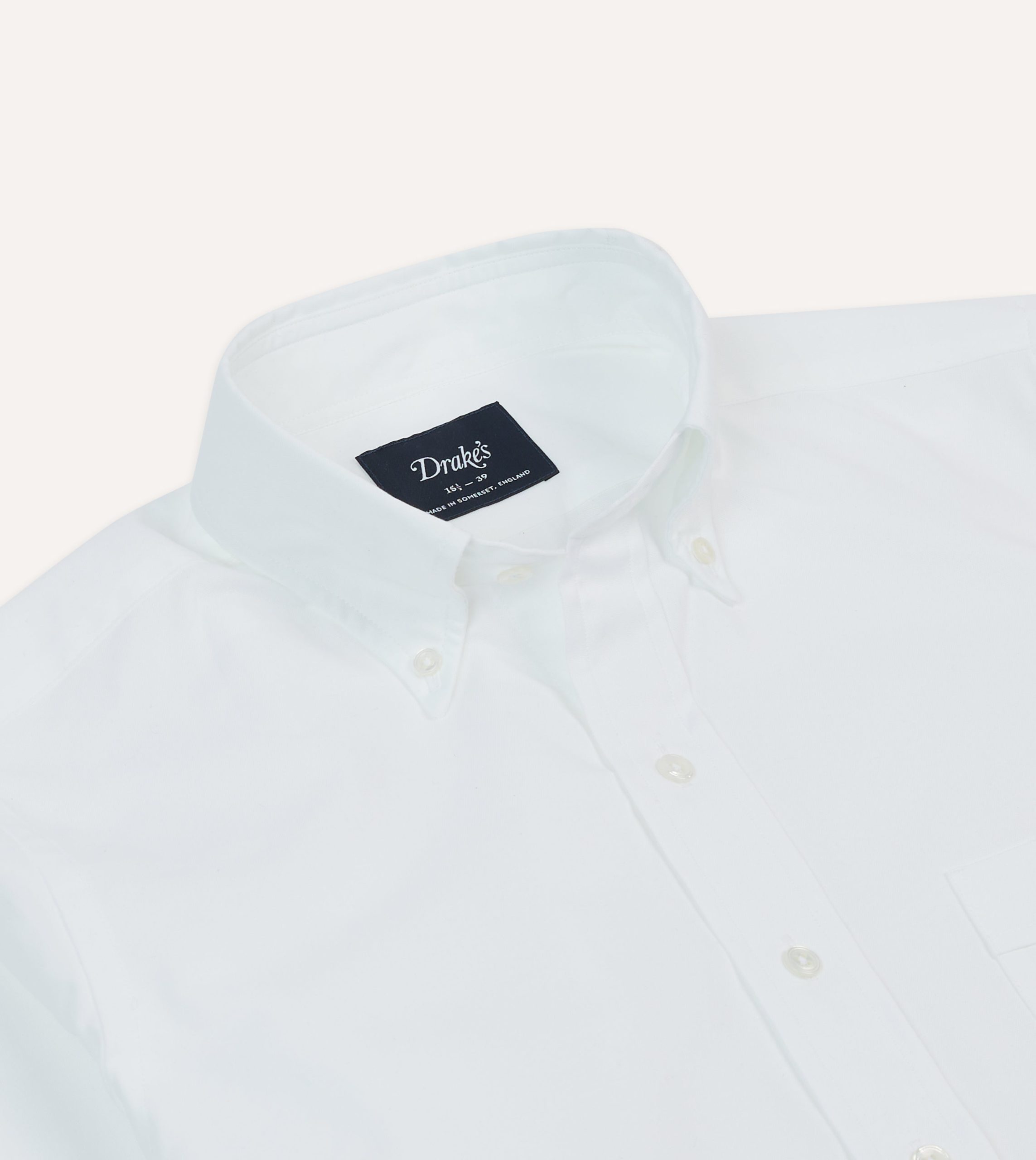 White Pinpoint Oxford Cotton Cloth Button-Down Shirt - Image 3