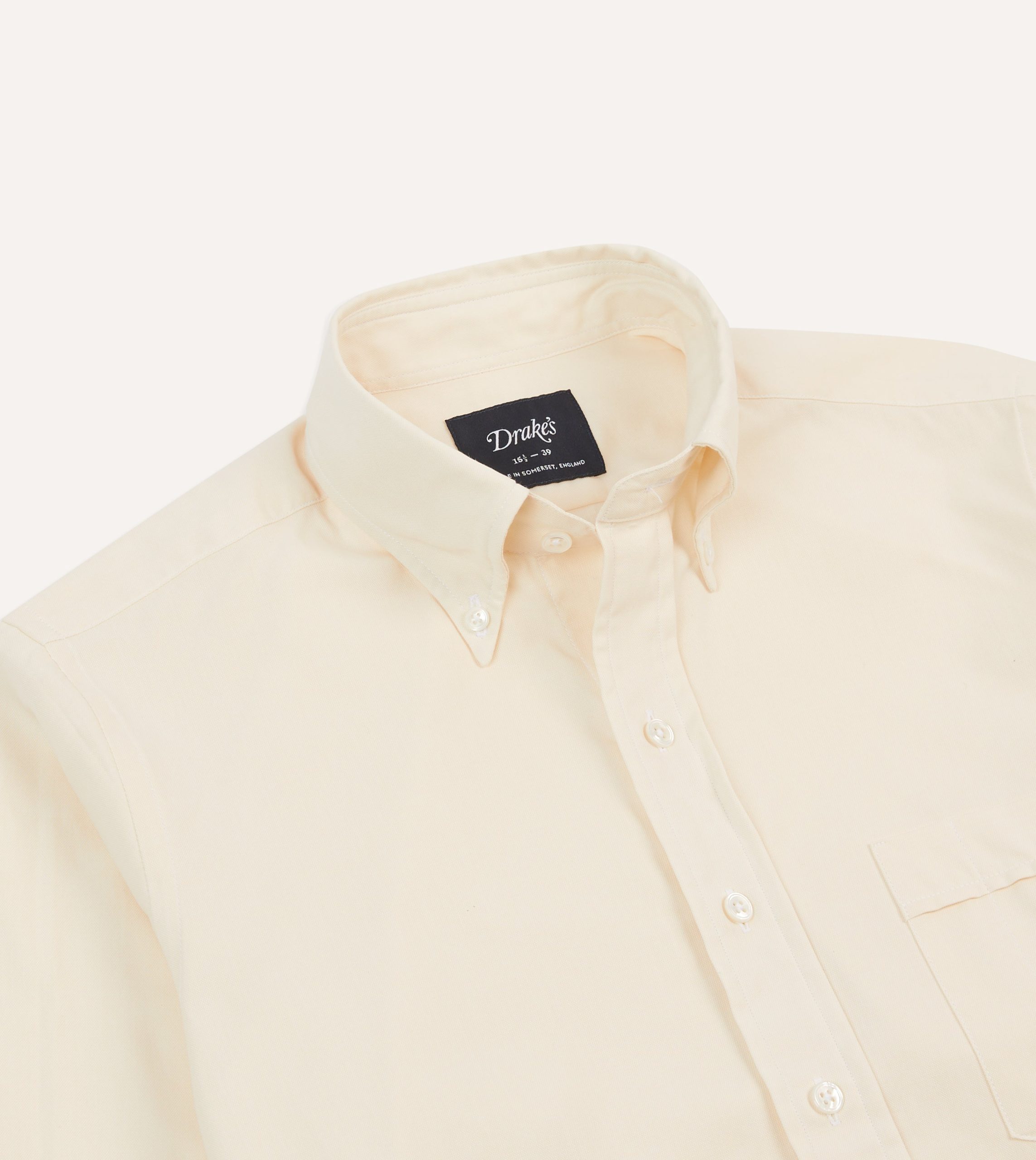 Ecru Pinpoint Oxford Cotton Cloth Button-Down Shirt - Image 3