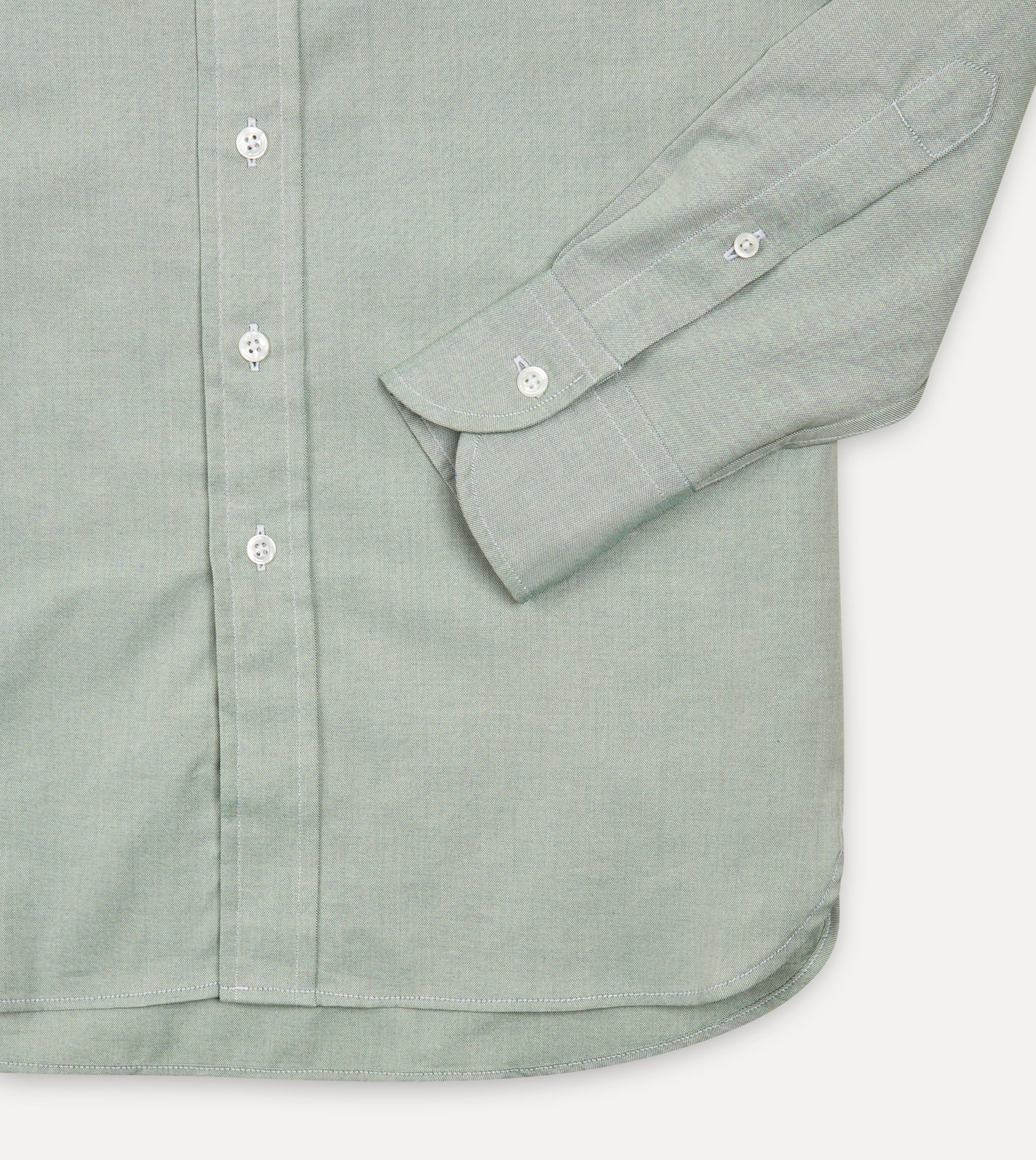 Green Pinpoint Oxford Cotton Cloth Button-Down Shirt - Image 5