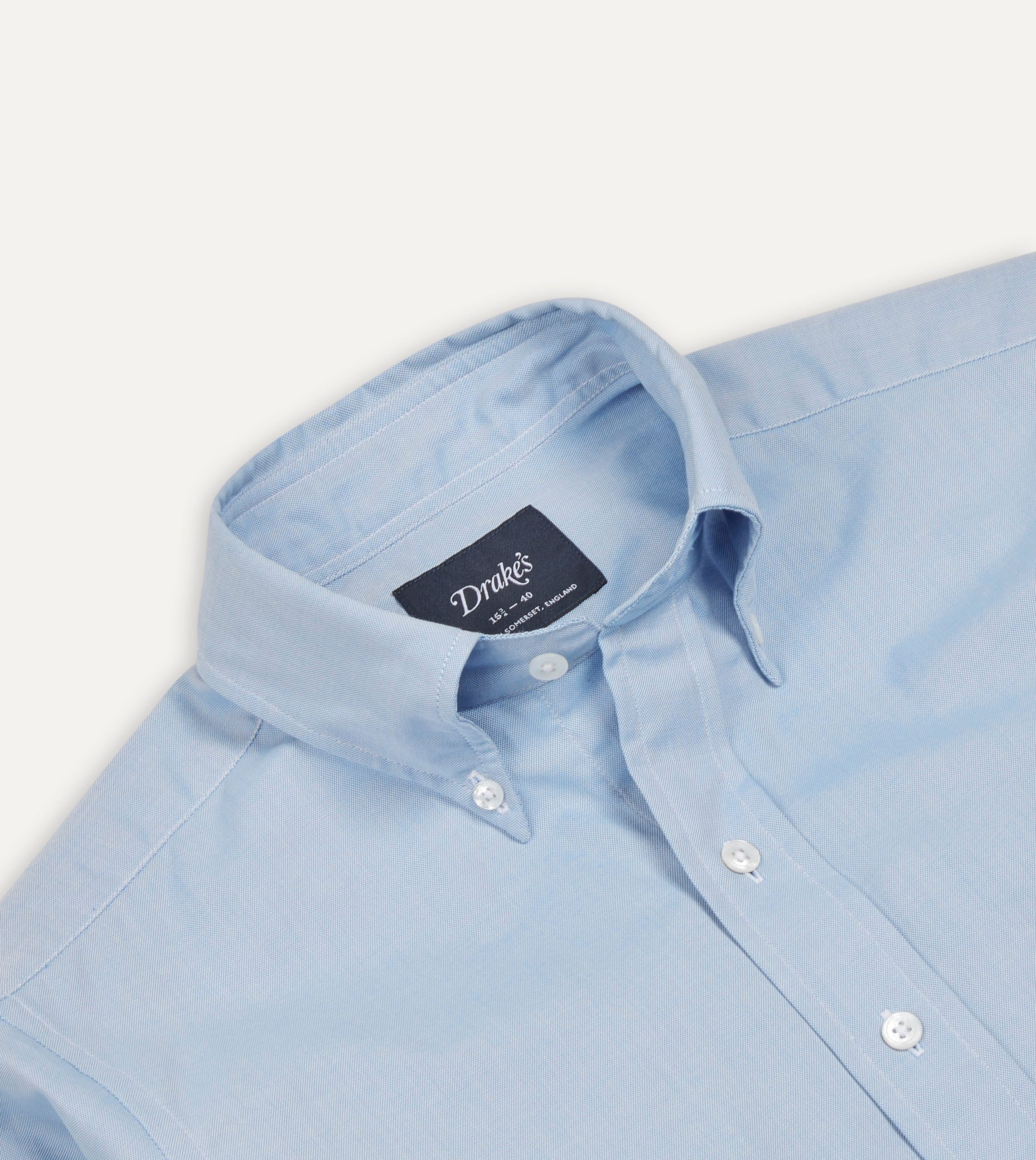 Blue Pinpoint Oxford Cotton Cloth Button-Down Shirt - Image 3