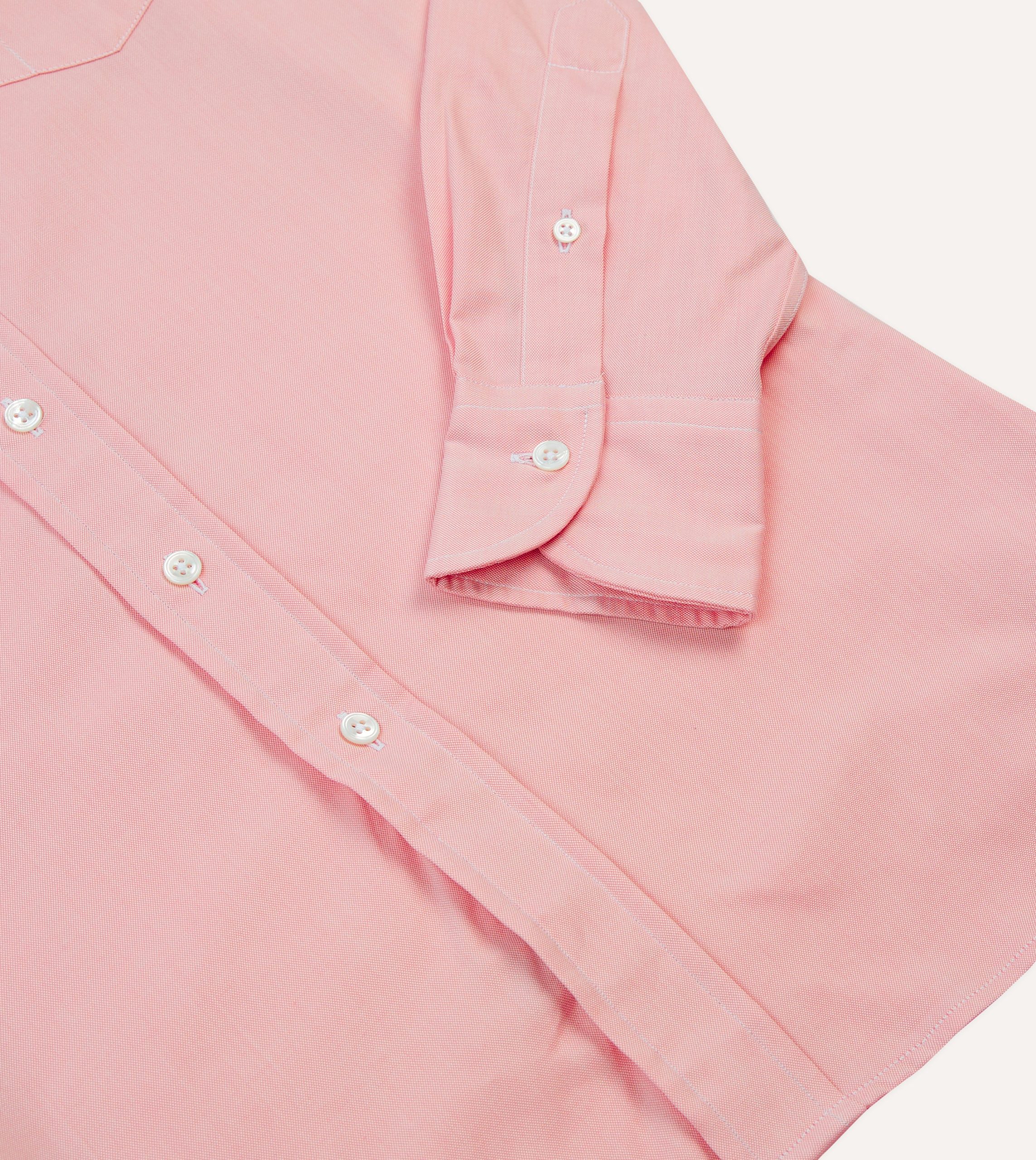 Pink Pinpoint Oxford Cotton Cloth Button-Down Shirt - Image 5