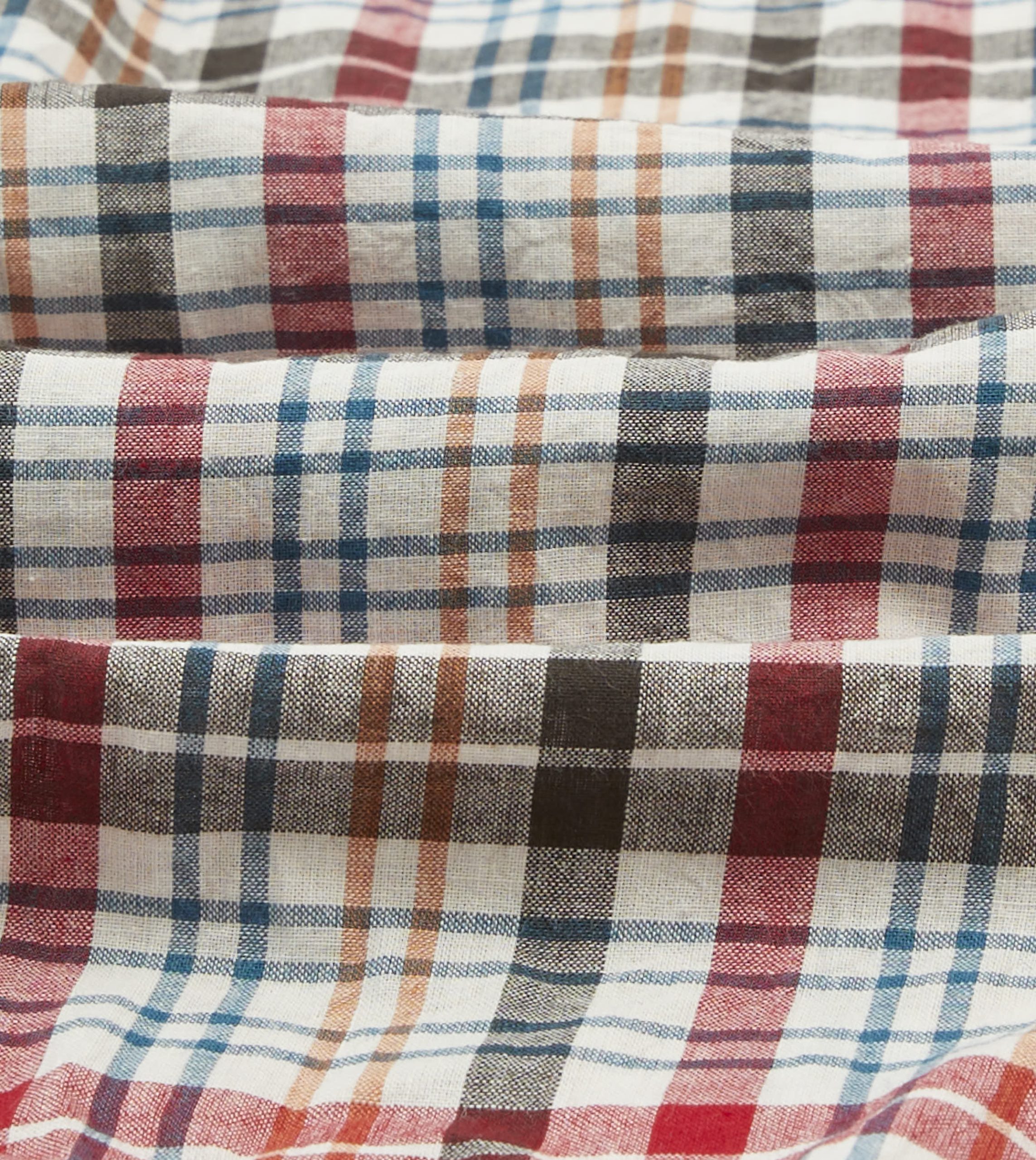 Red and Black Madras Check Cotton Button-Down Shirt - Image 2
