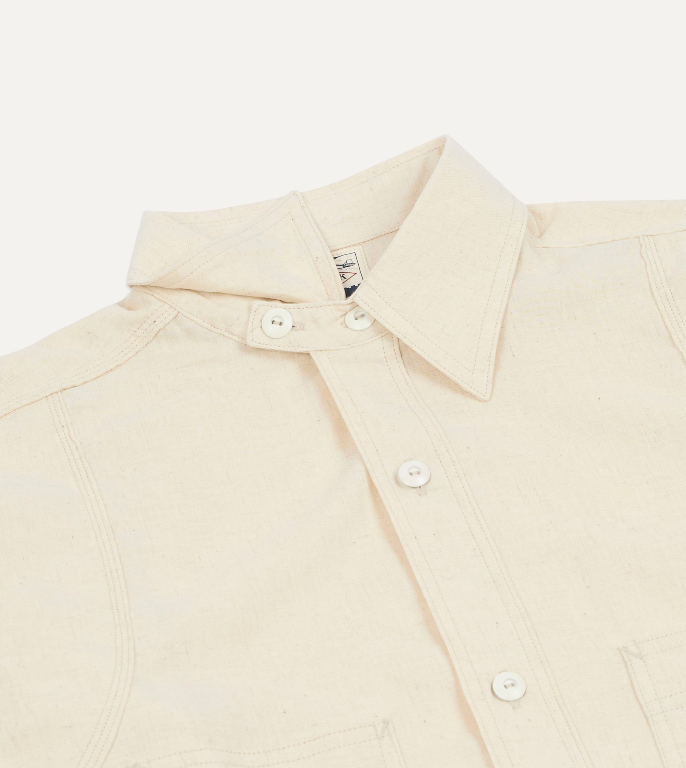 Big Yank '1920' Ecru Cotton-Linen Twill Flyer Shirt - Image 4