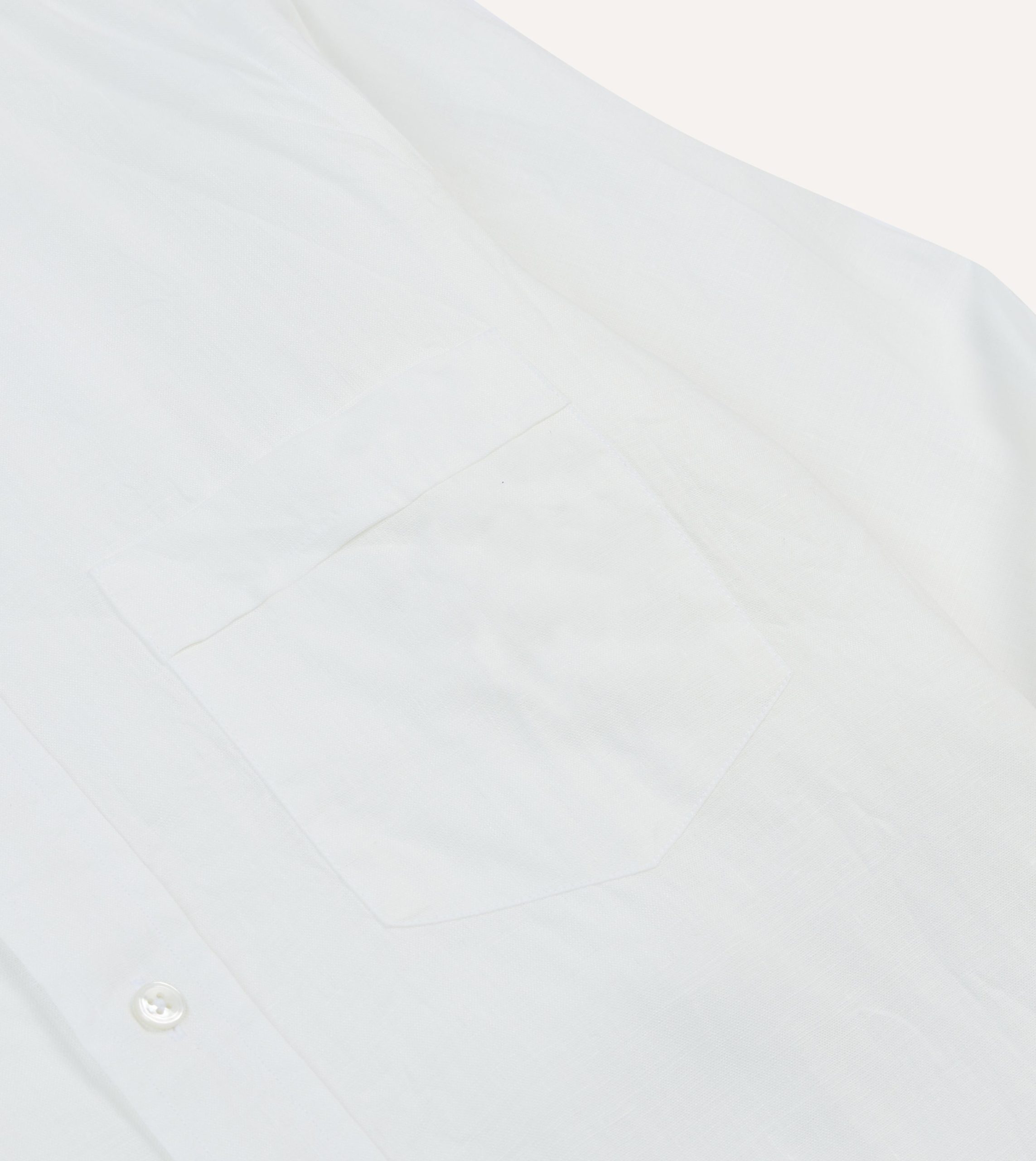 Ecru Linen Spread Collar Shirt - Image 4