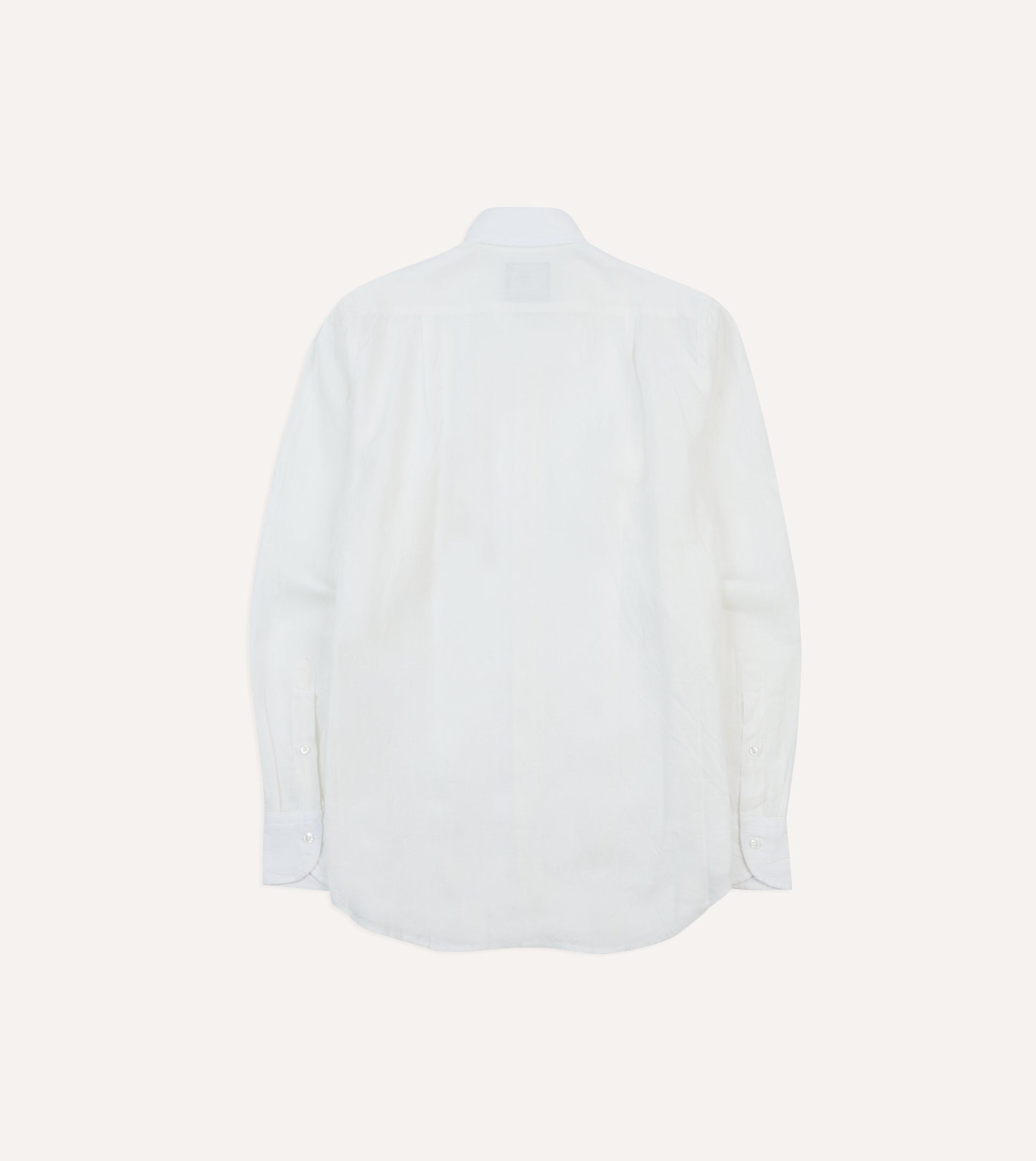 Ecru Linen Spread Collar Shirt - Image 6