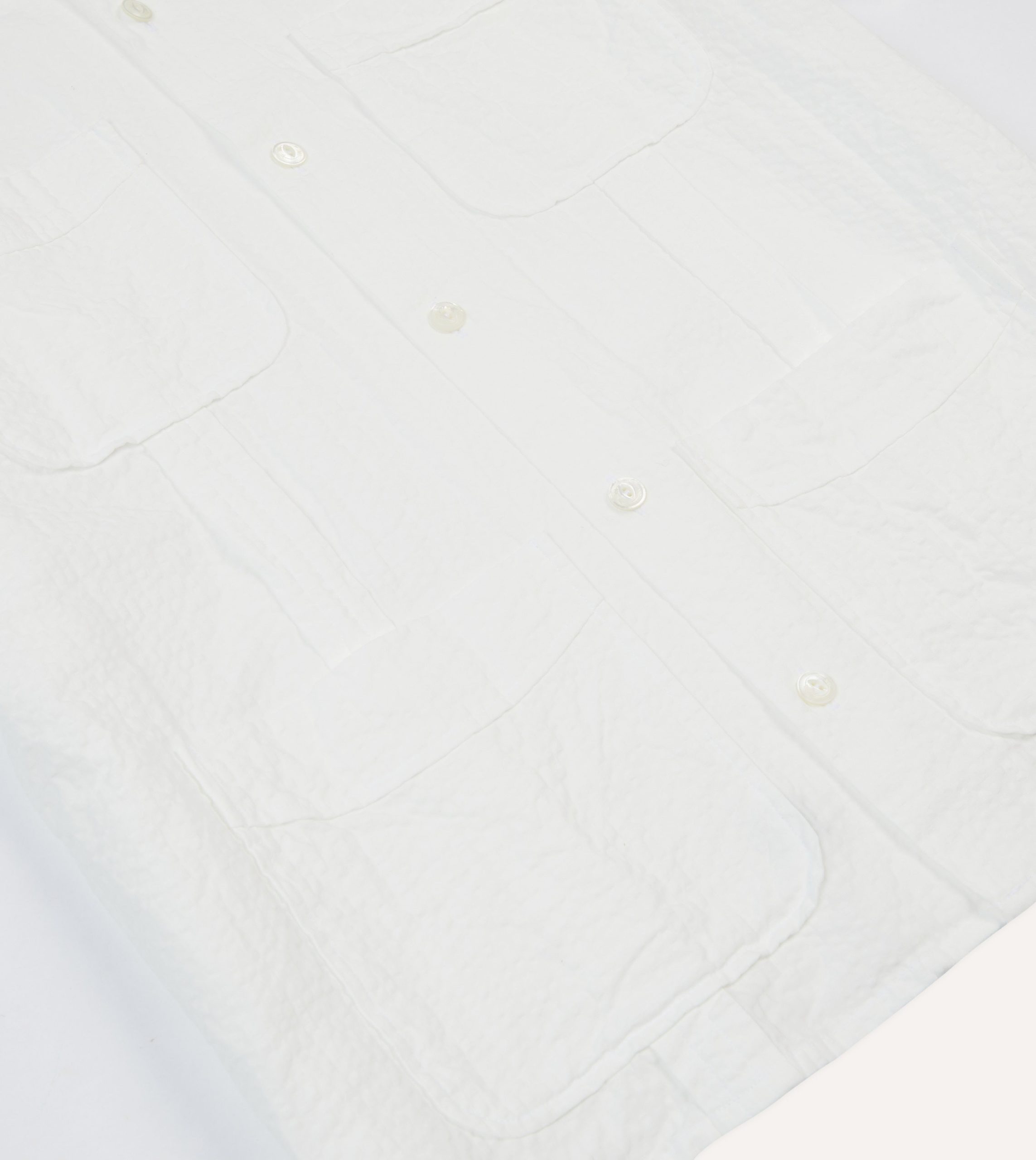 White Cotton-Linen Short Sleeve Cuban Shirt - Image 5