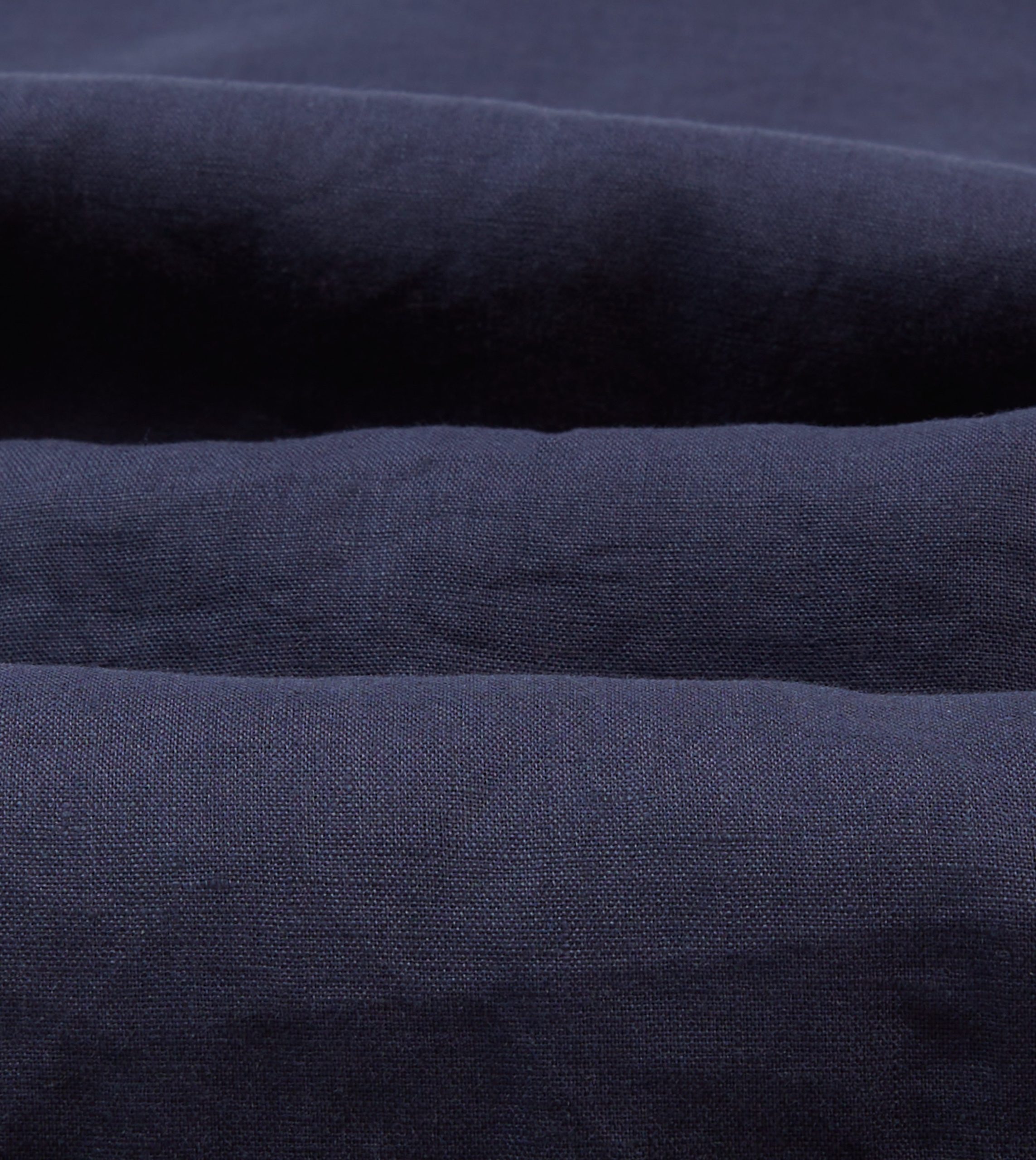 Navy Linen Short Sleeve Cuban Shirt - Image 2