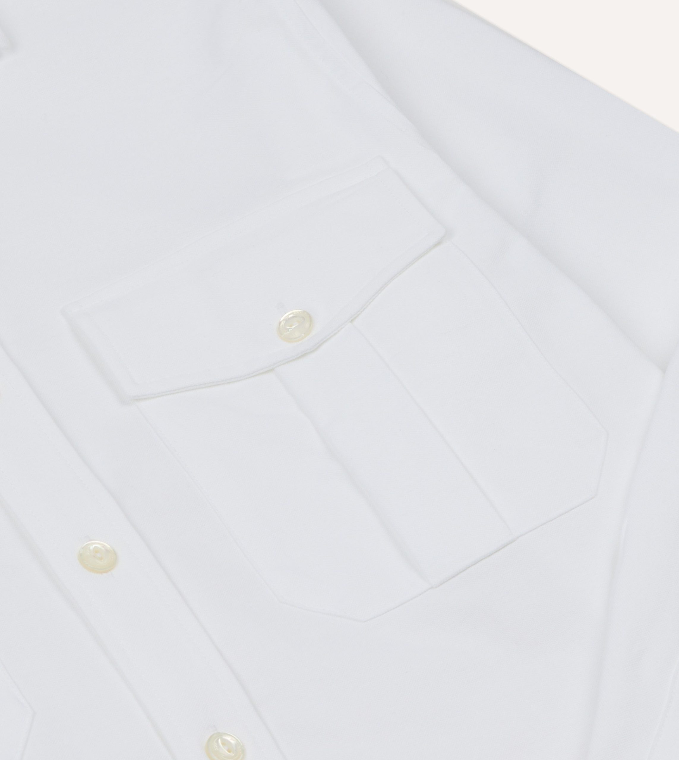 White Oxford Cotton Military Shirt - Image 4