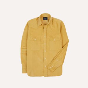Yellow Corduroy Two-Pocket Western Shirt