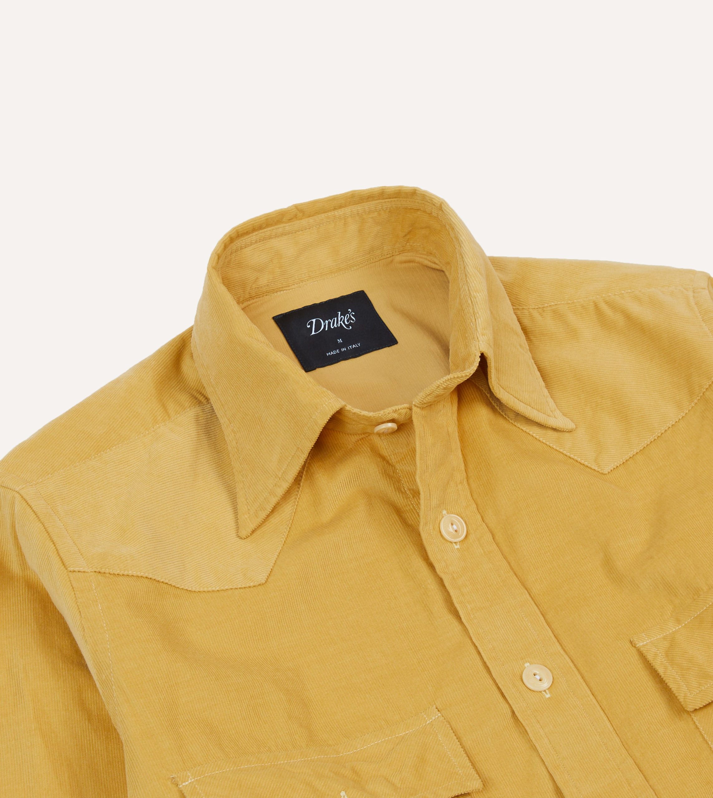 Yellow Corduroy Two-Pocket Western Shirt - Image 3