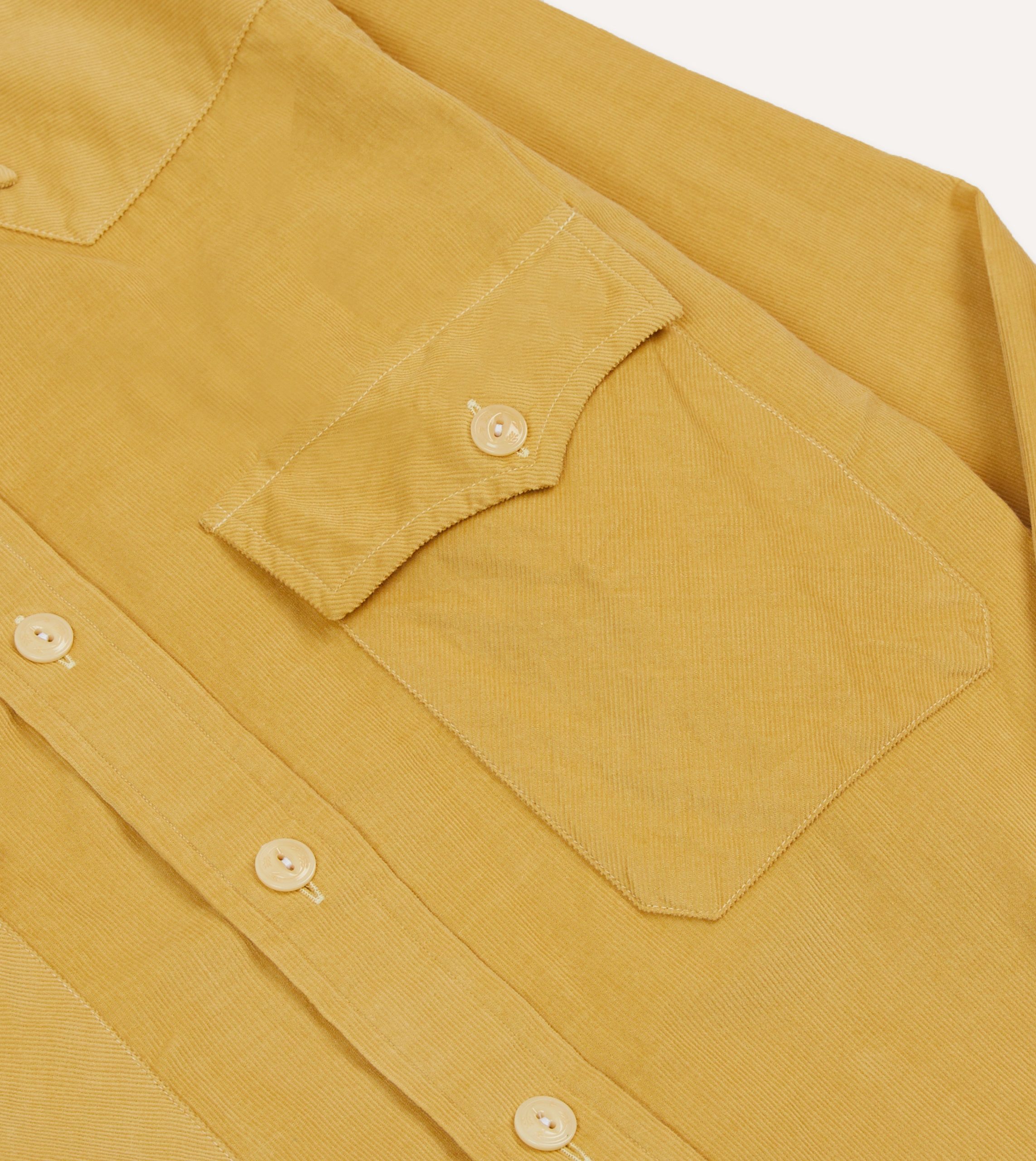 Yellow Corduroy Two-Pocket Western Shirt - Image 4